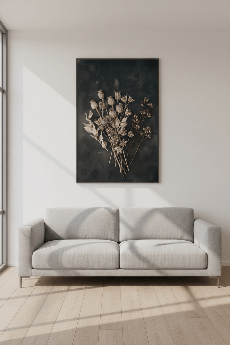 Dried Botanical Seed Pod Print - Vintage Still Life - Cottagecore Wall Art