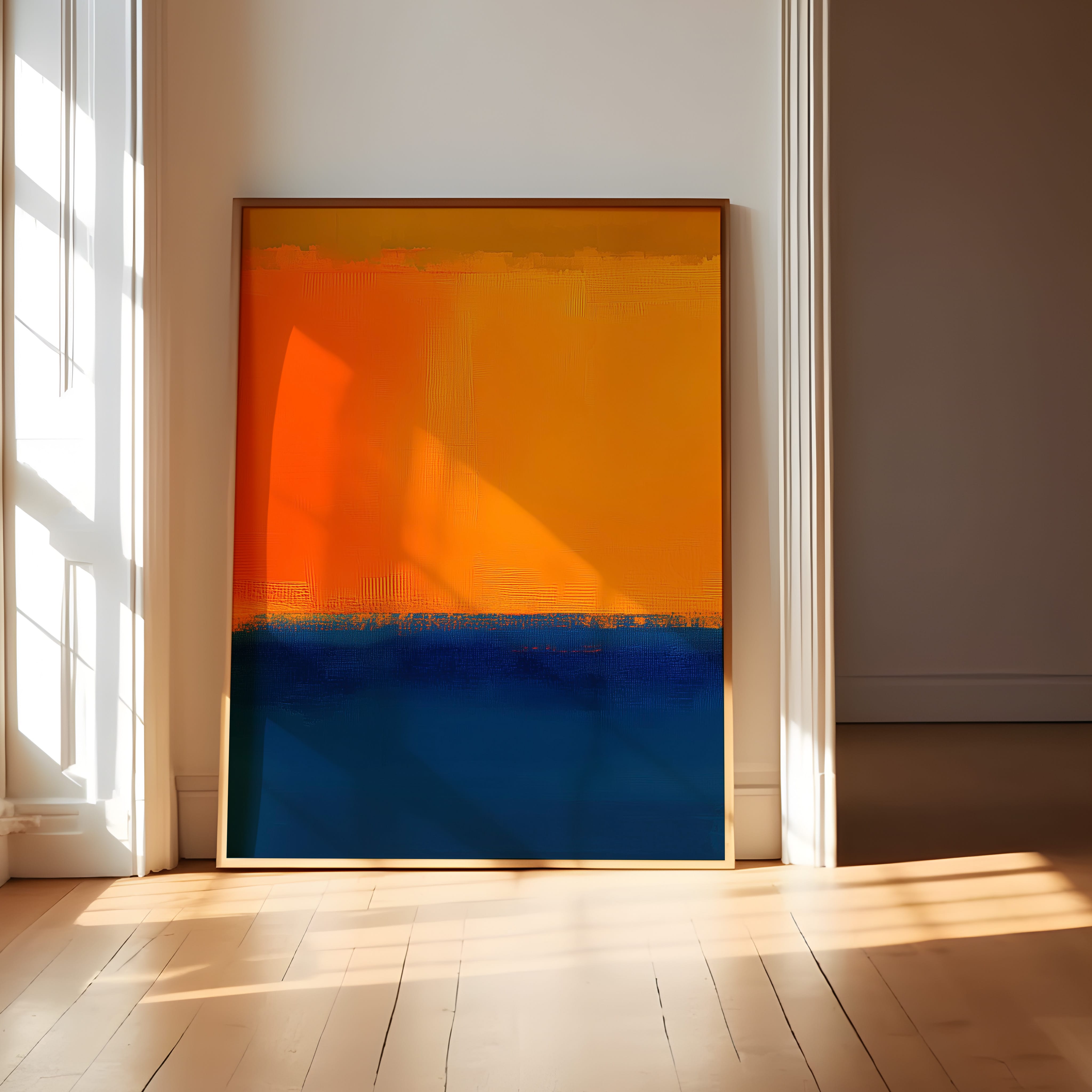 Abstract Wall Art – Twilight Horizon Color Field Print | Large Canvas Art, Moody Living Room Decor