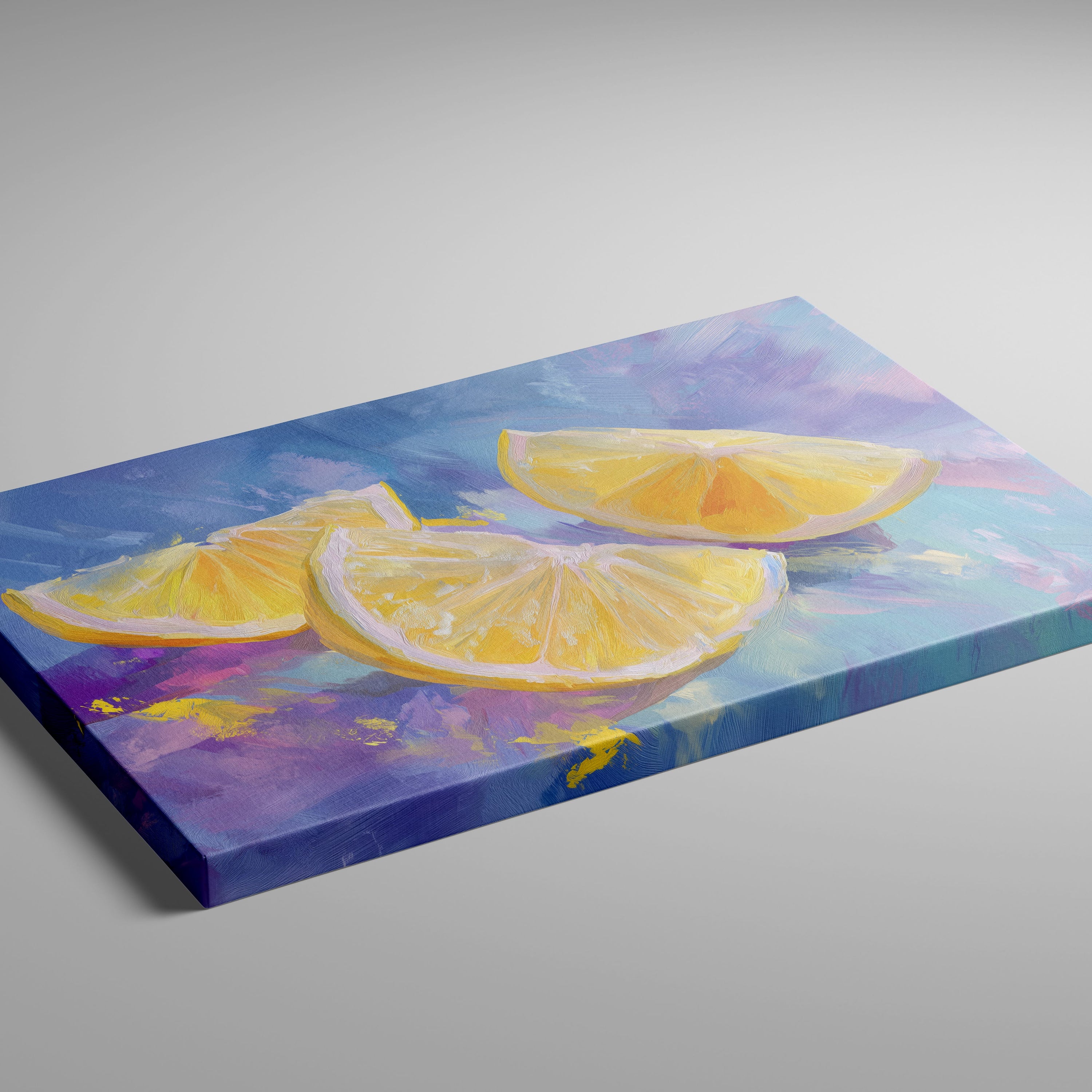 Lemon Art Print | Bright Yellow Artwork - Modern Kitchen Art & Colorful Fruit Painting Decor