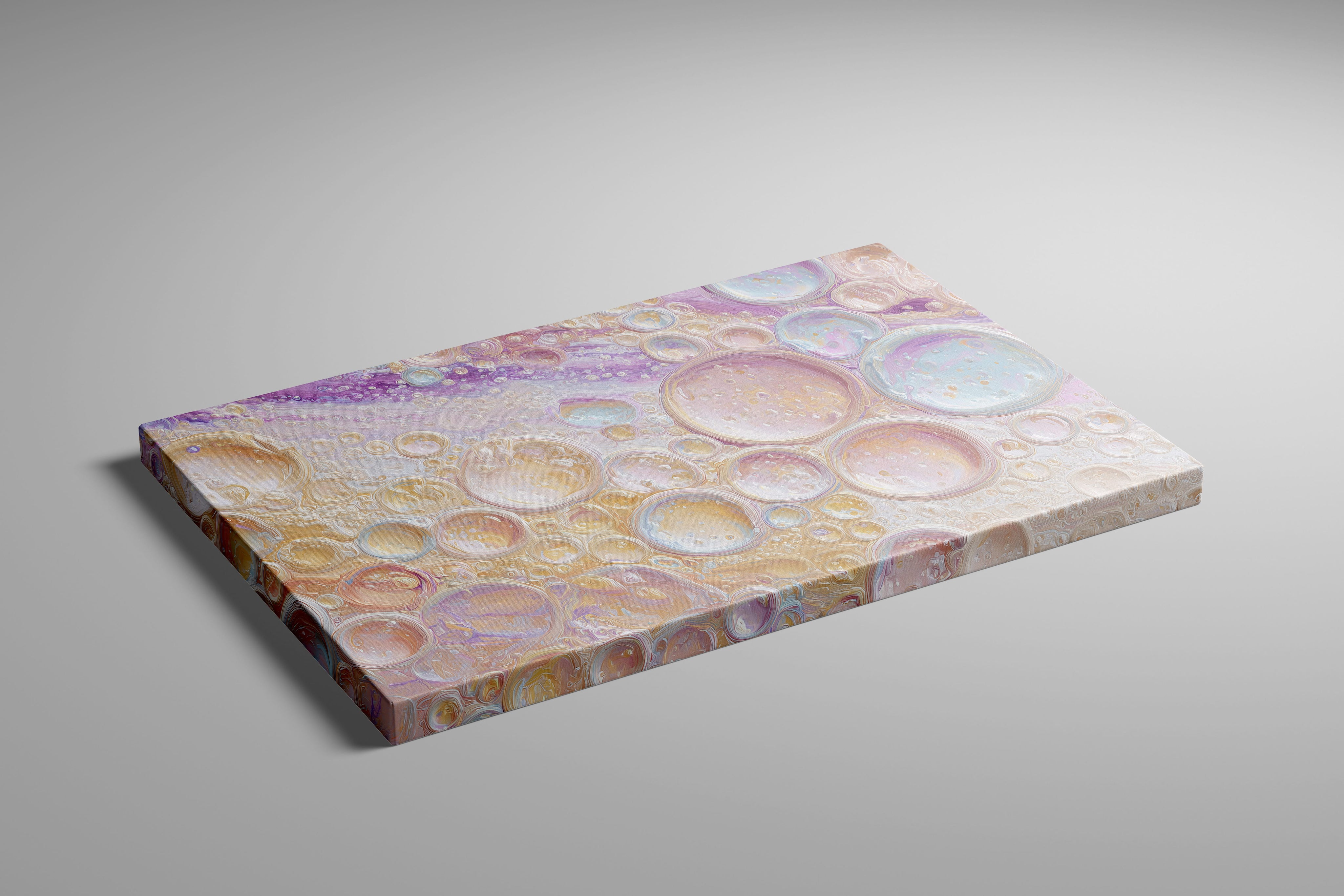 Abstract Bubble Print – Champagne Wall Art | Effervescent Kitchen Decor | Creamy Blush & Beige