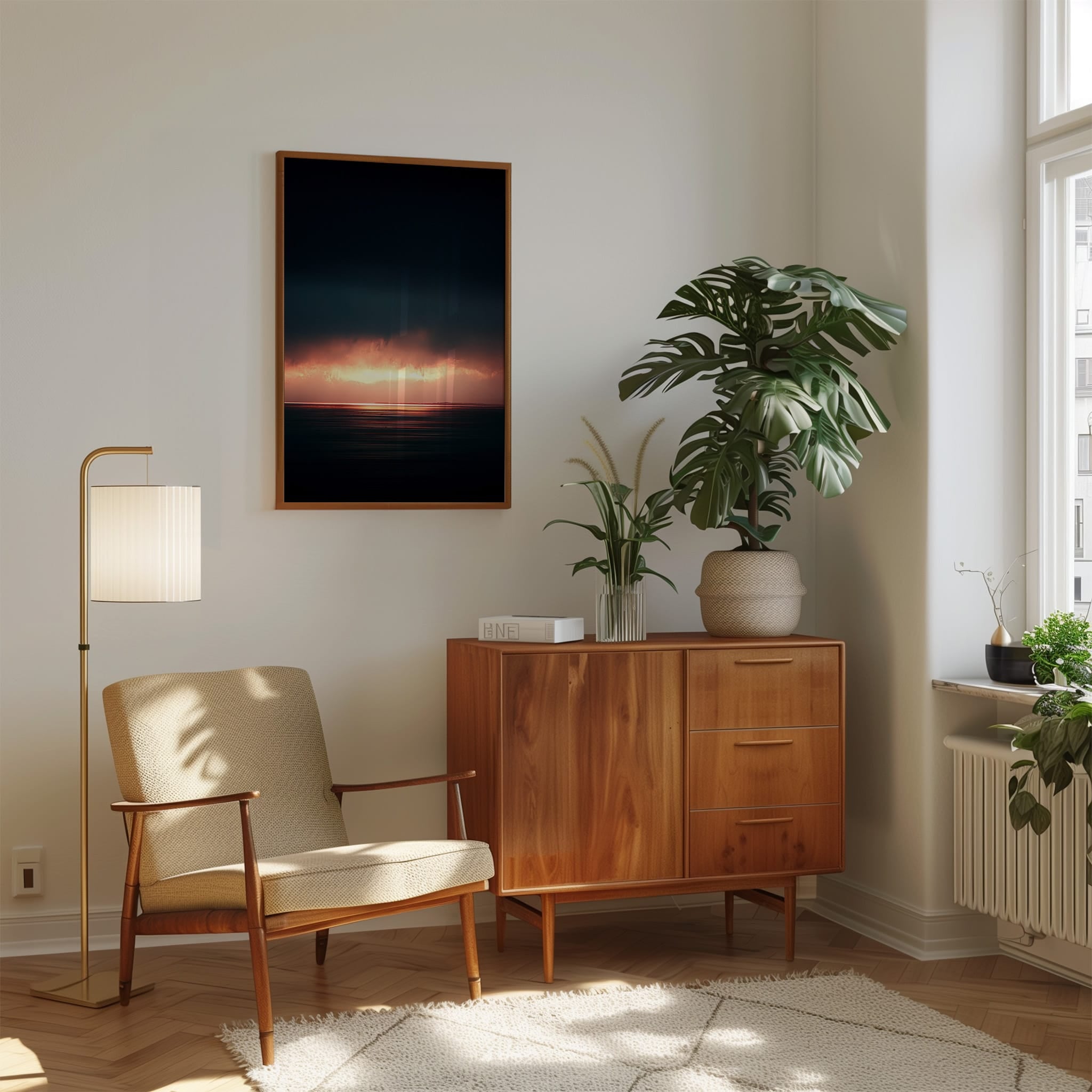 Moody Ocean Print | Long Exposure Photography - Cinematic Horizon Wall Decor