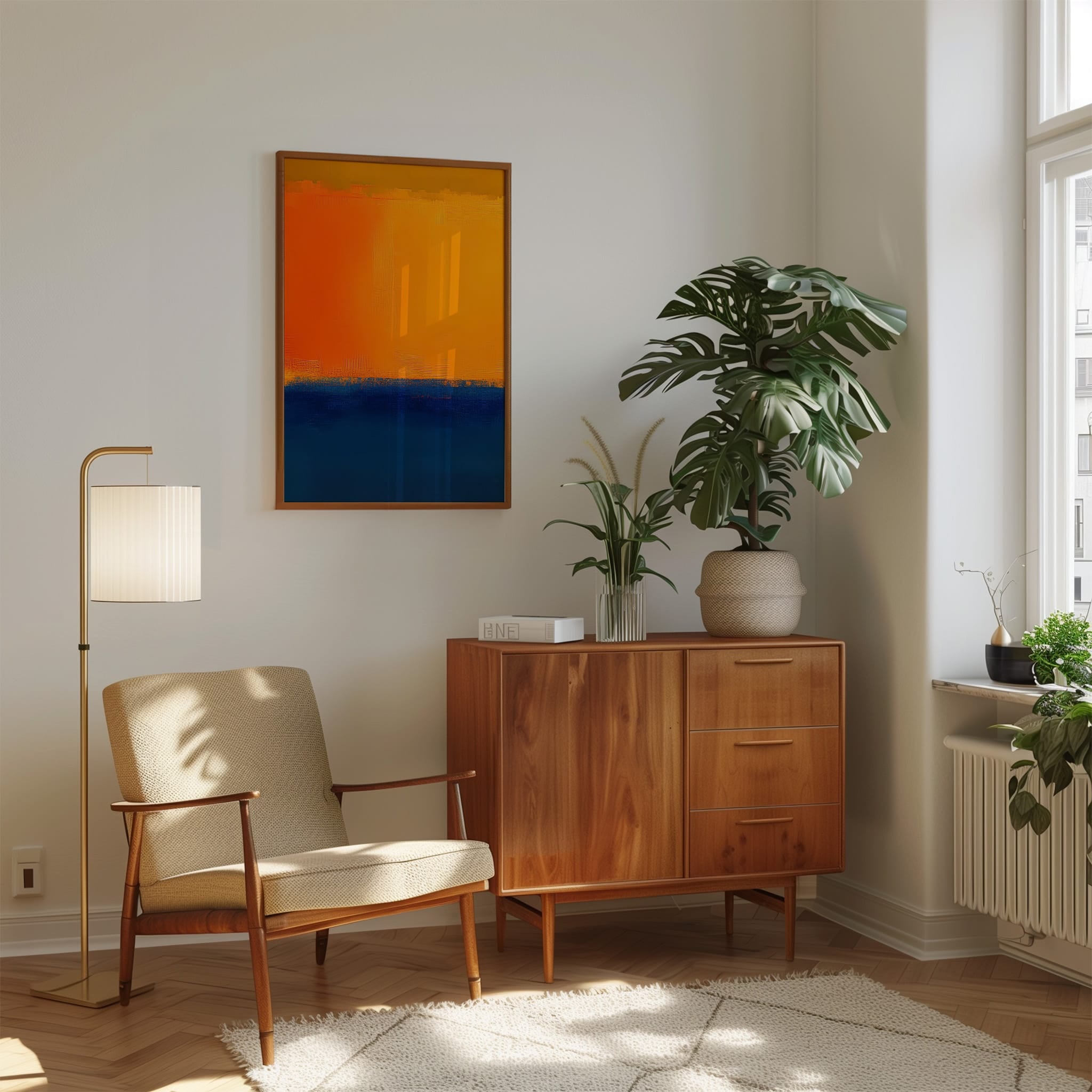 Abstract Wall Art – Twilight Horizon Color Field Print | Large Canvas Art, Moody Living Room Decor