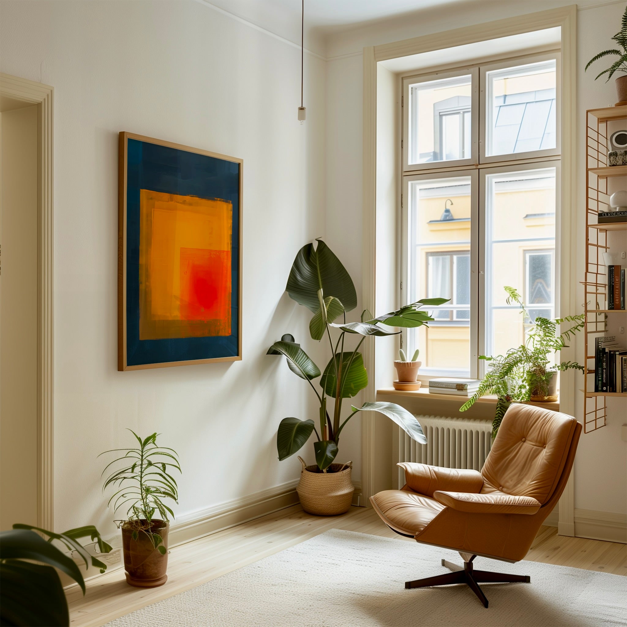 The Joyful Grid: Modern Minimalist Abstract | Vibrant & Harmonious Wall Decor
