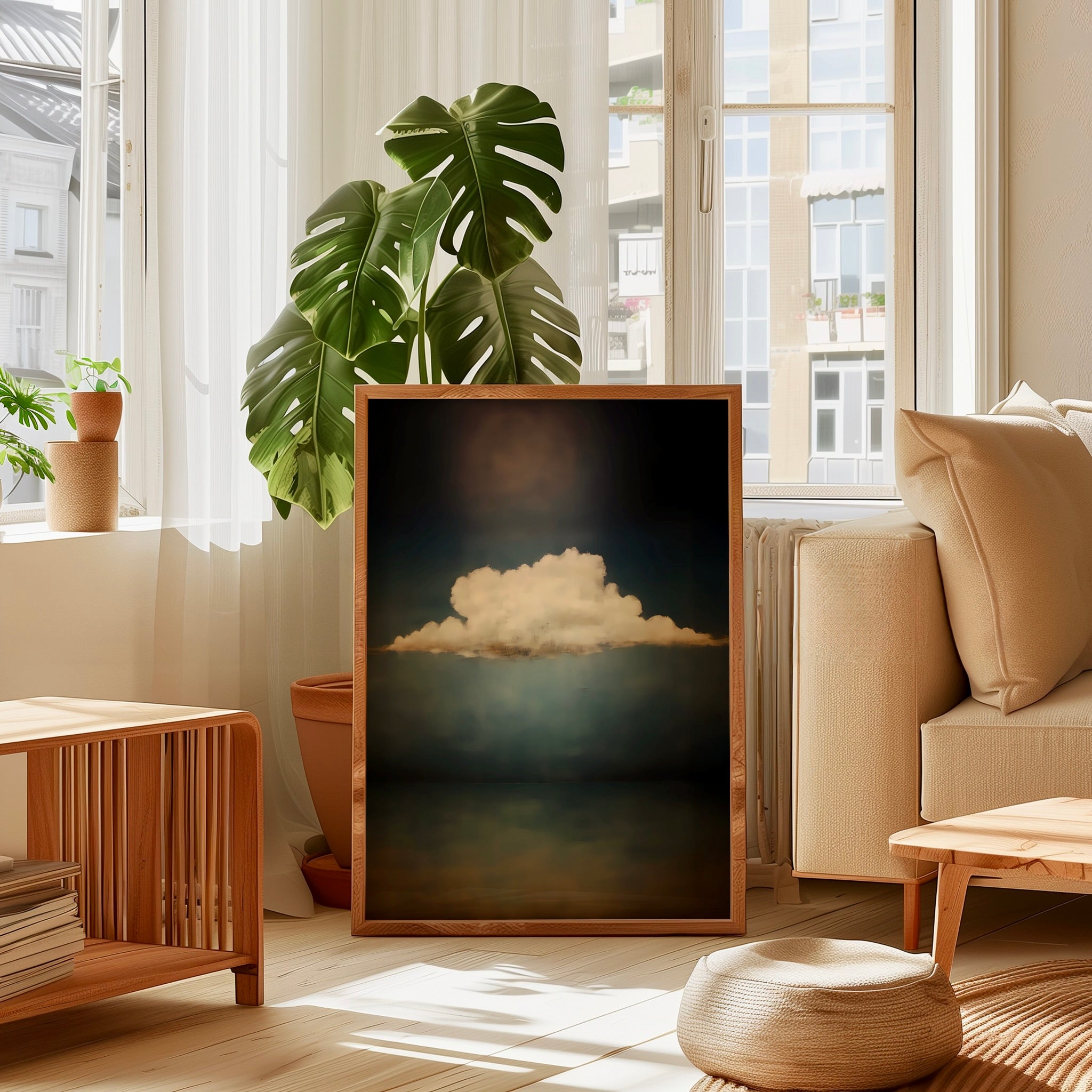 Vintage Moody Cloud Art - Minimalist Wall Decor | Serene Cloudscape Print