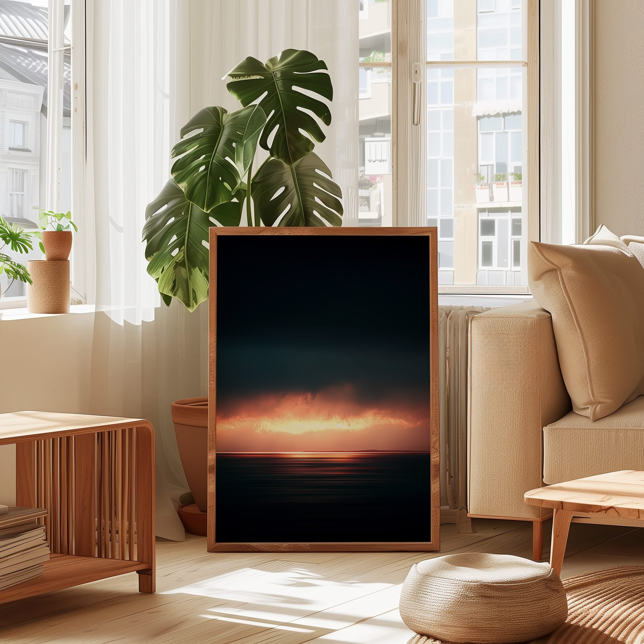 Moody Ocean Print | Long Exposure Photography - Cinematic Horizon Wall Decor