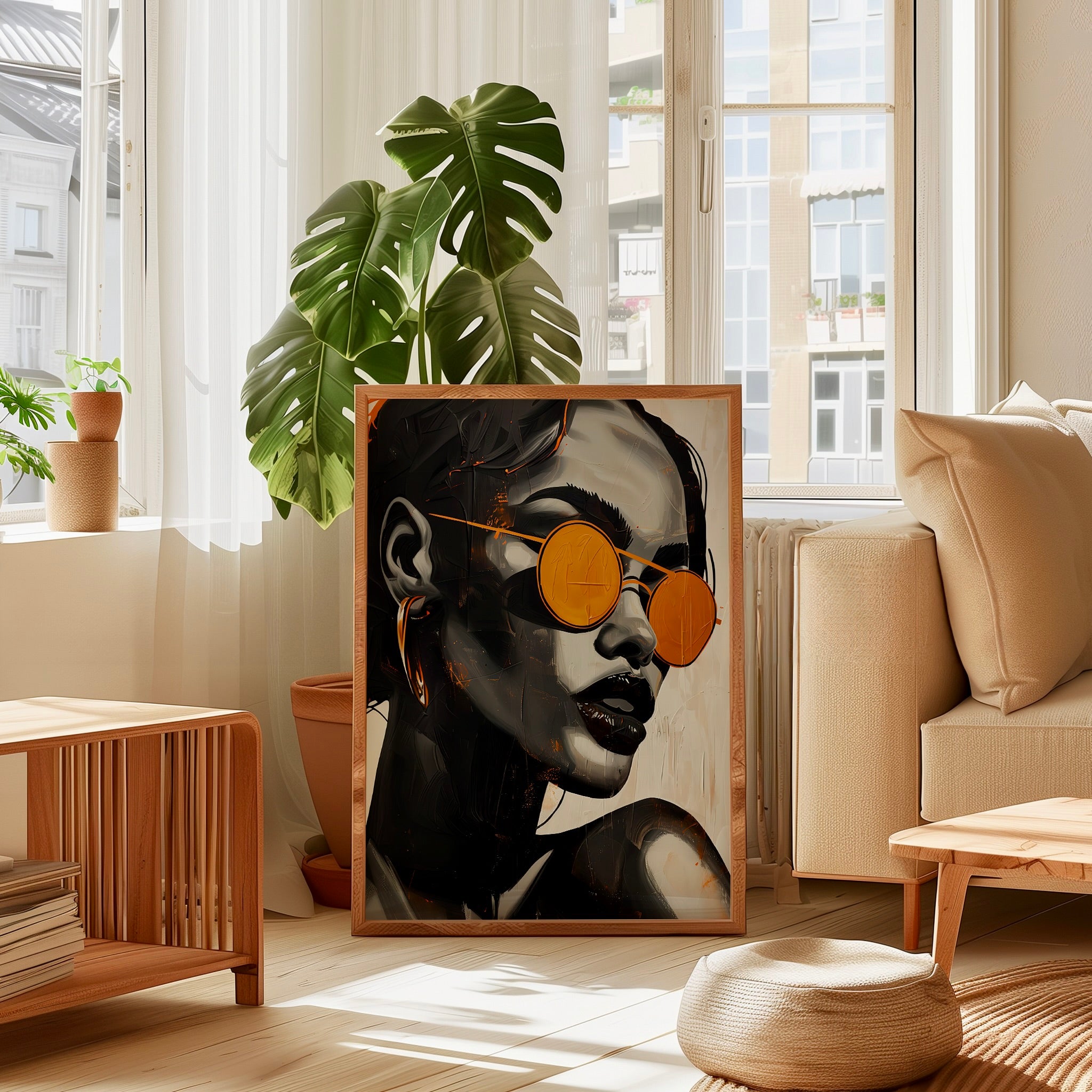 The Earthen Soul: Minimalist Black Woman Art | Modern Boho & Cultural Wall Decor