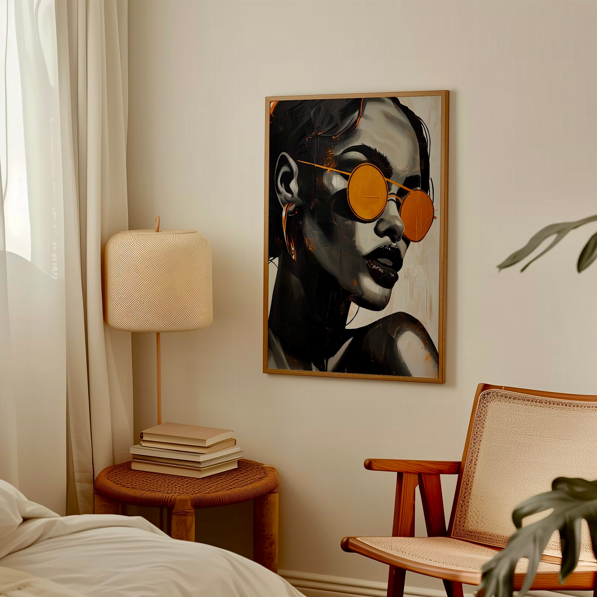 The Earthen Soul: Minimalist Black Woman Art | Modern Boho & Cultural Wall Decor