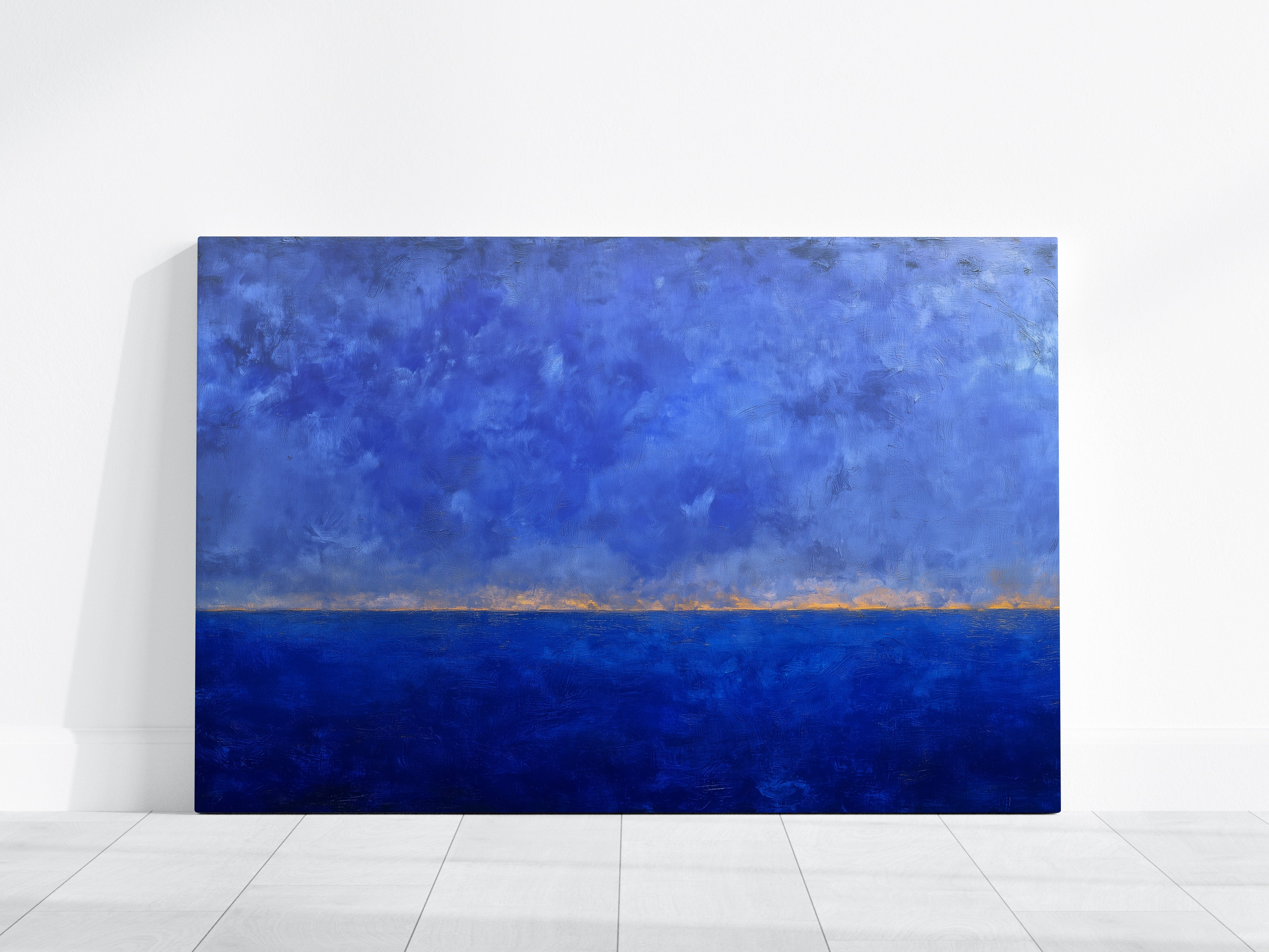 Abstract Color Field Art - Large Moody Blue Wall Art | Modern Oil Painting Print