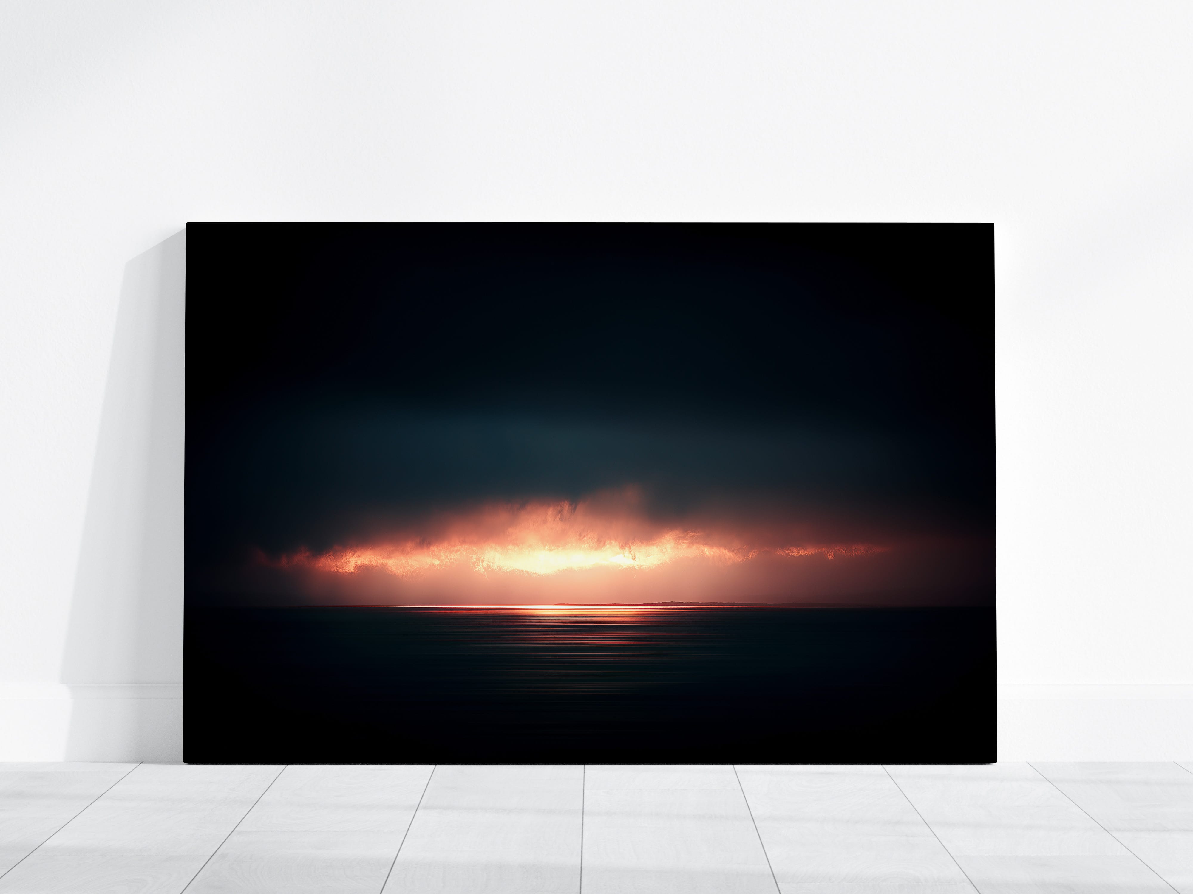 Moody Ocean Print | Long Exposure Photography - Cinematic Horizon Wall Decor
