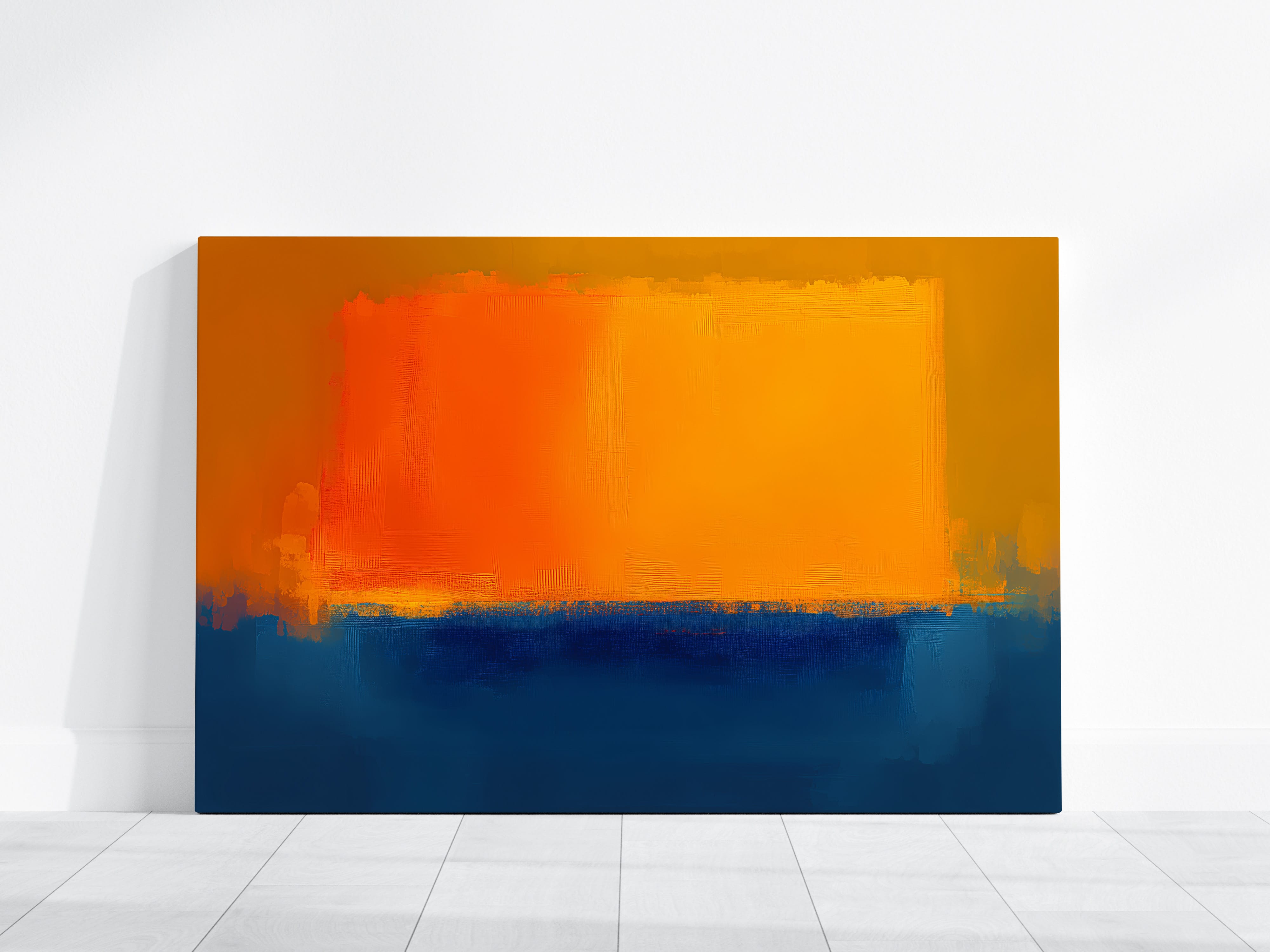 Abstract Wall Art – Twilight Horizon Color Field Print | Large Canvas Art, Moody Living Room Decor