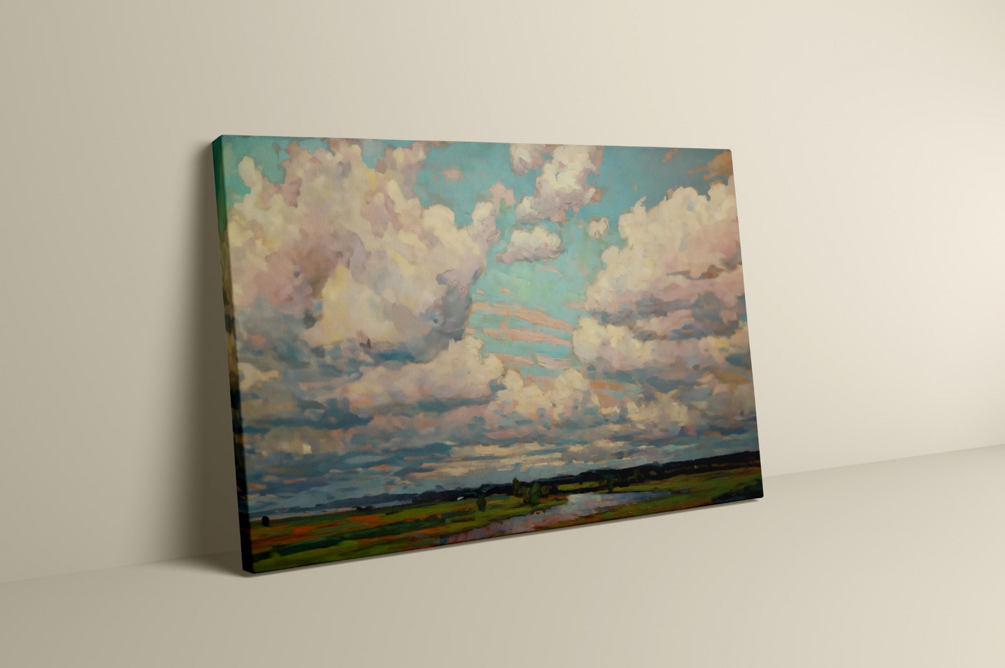 Dreamer's Sky: Impressionist Colorful Clouds Art | Modern & Serene Farmhouse Wall Decor