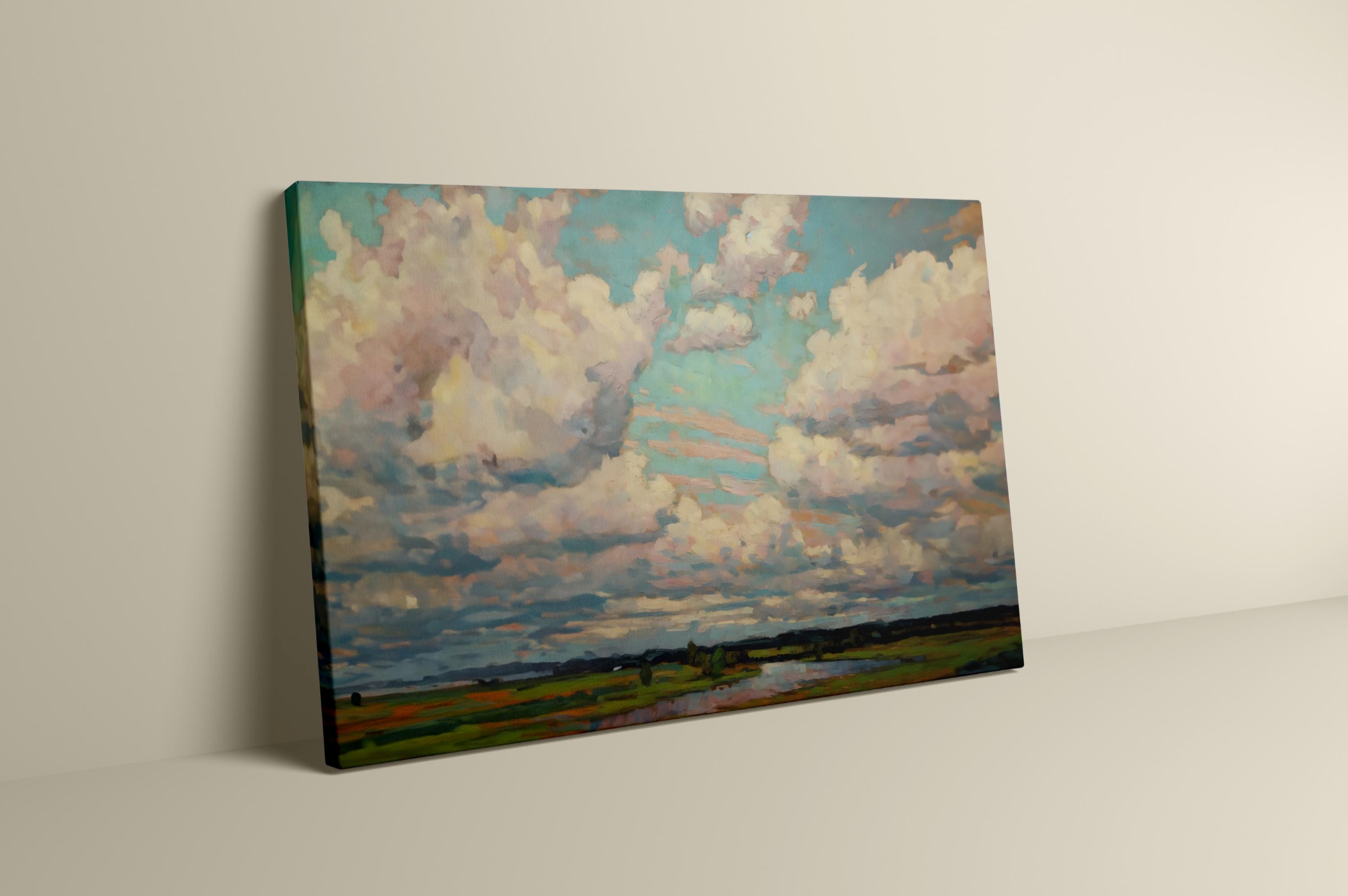 Dreamer's Sky: Impressionist Colorful Clouds Art | Modern & Serene Farmhouse Wall Decor