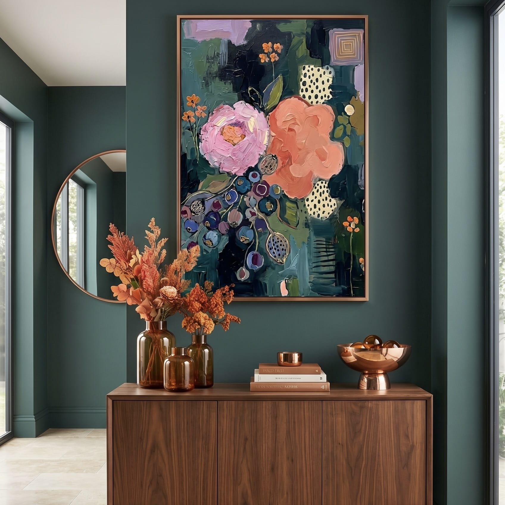 Mauve & Cream Abstract Mixed Media Wall Art