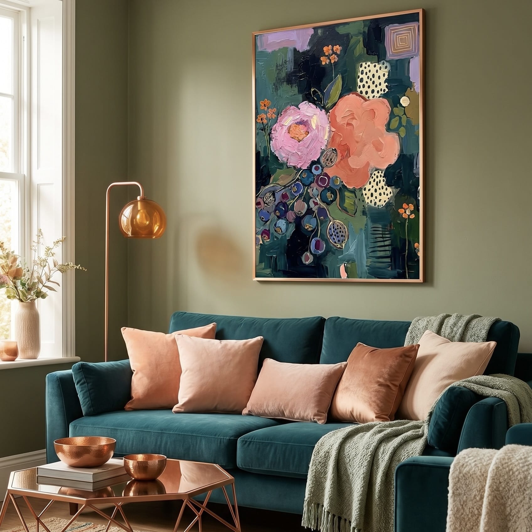 Mauve & Cream Abstract Mixed Media Wall Art
