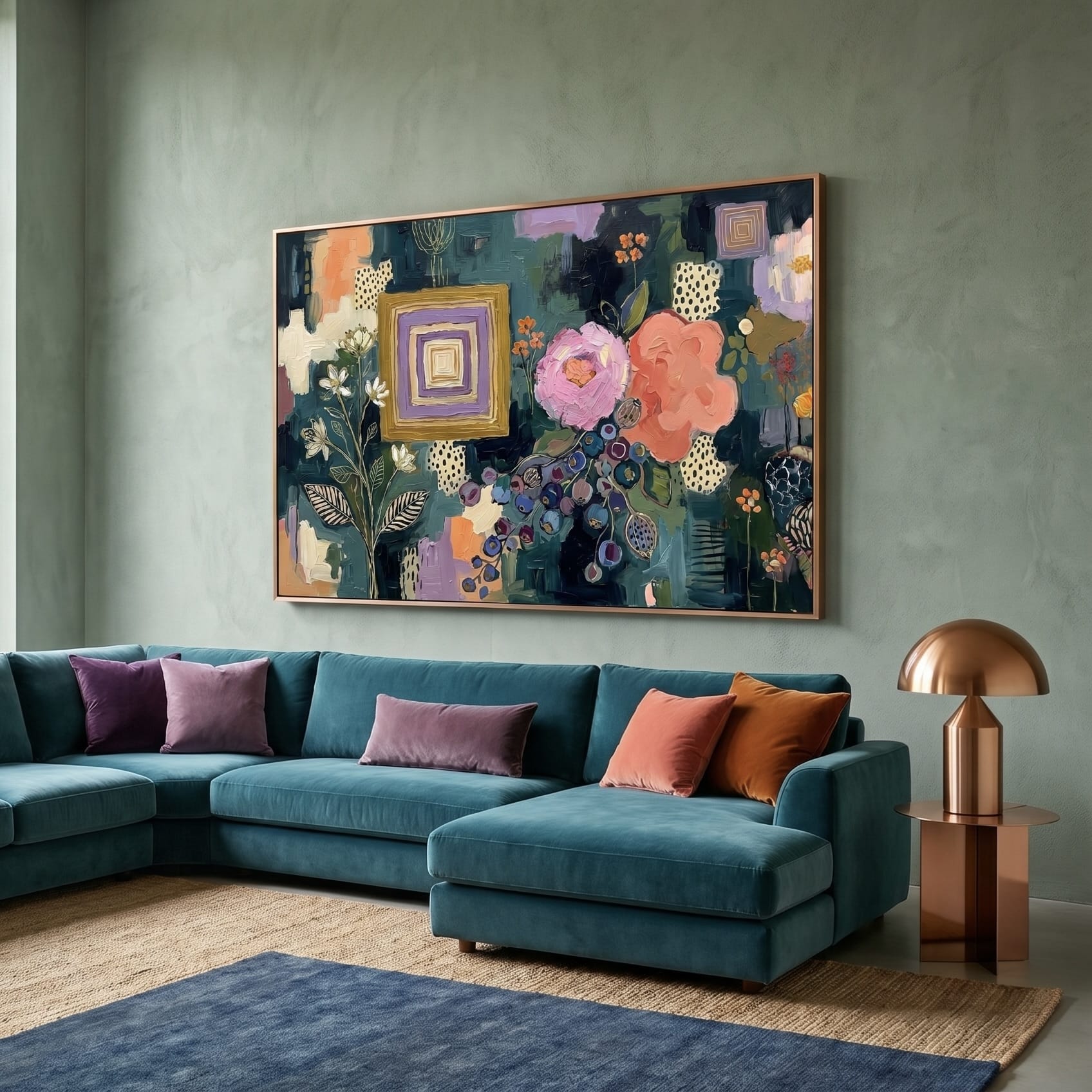 Mauve & Cream Abstract Mixed Media Wall Art