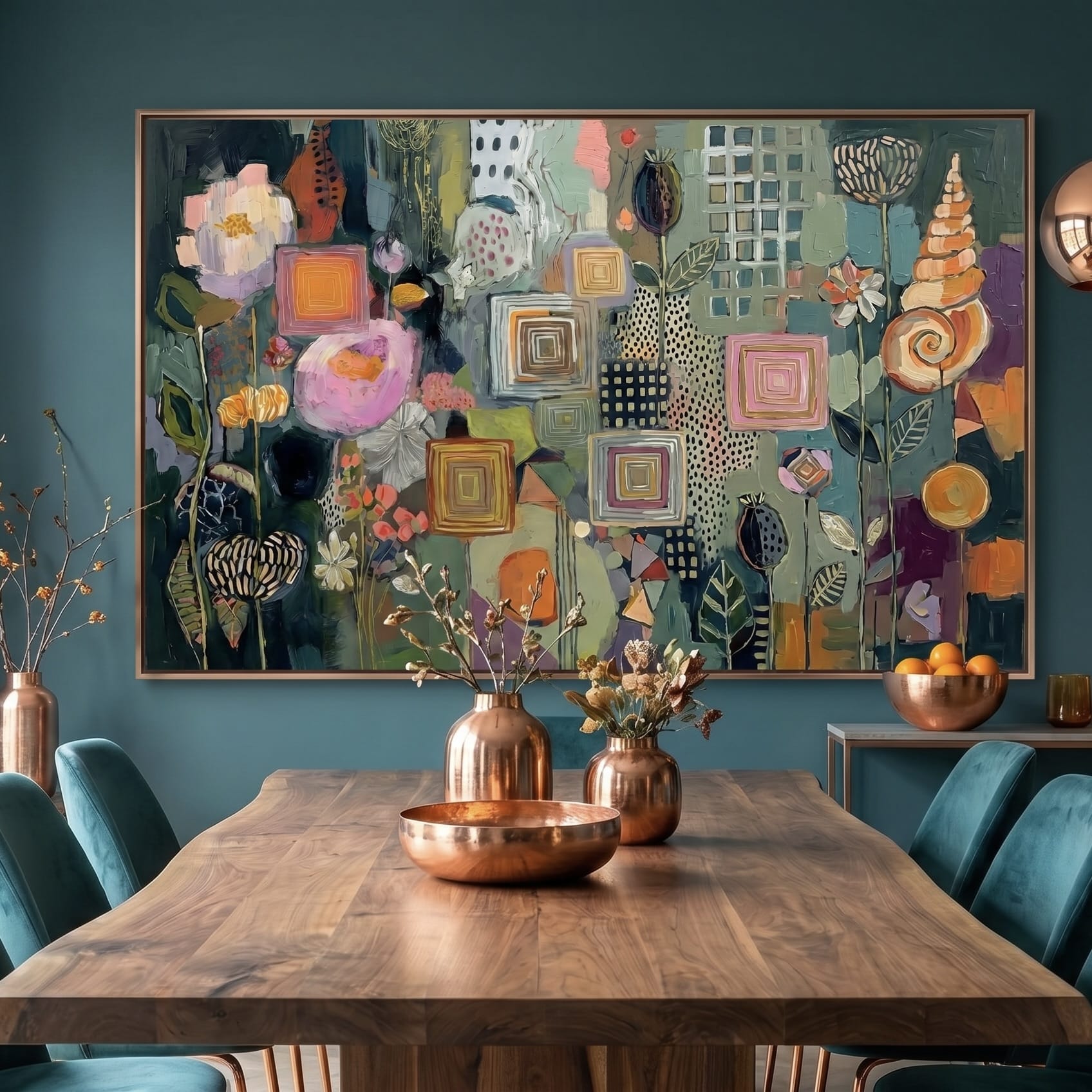 Abstract Wall Art: Muted Lavender and Sage Green - Soft Bohemian Decor