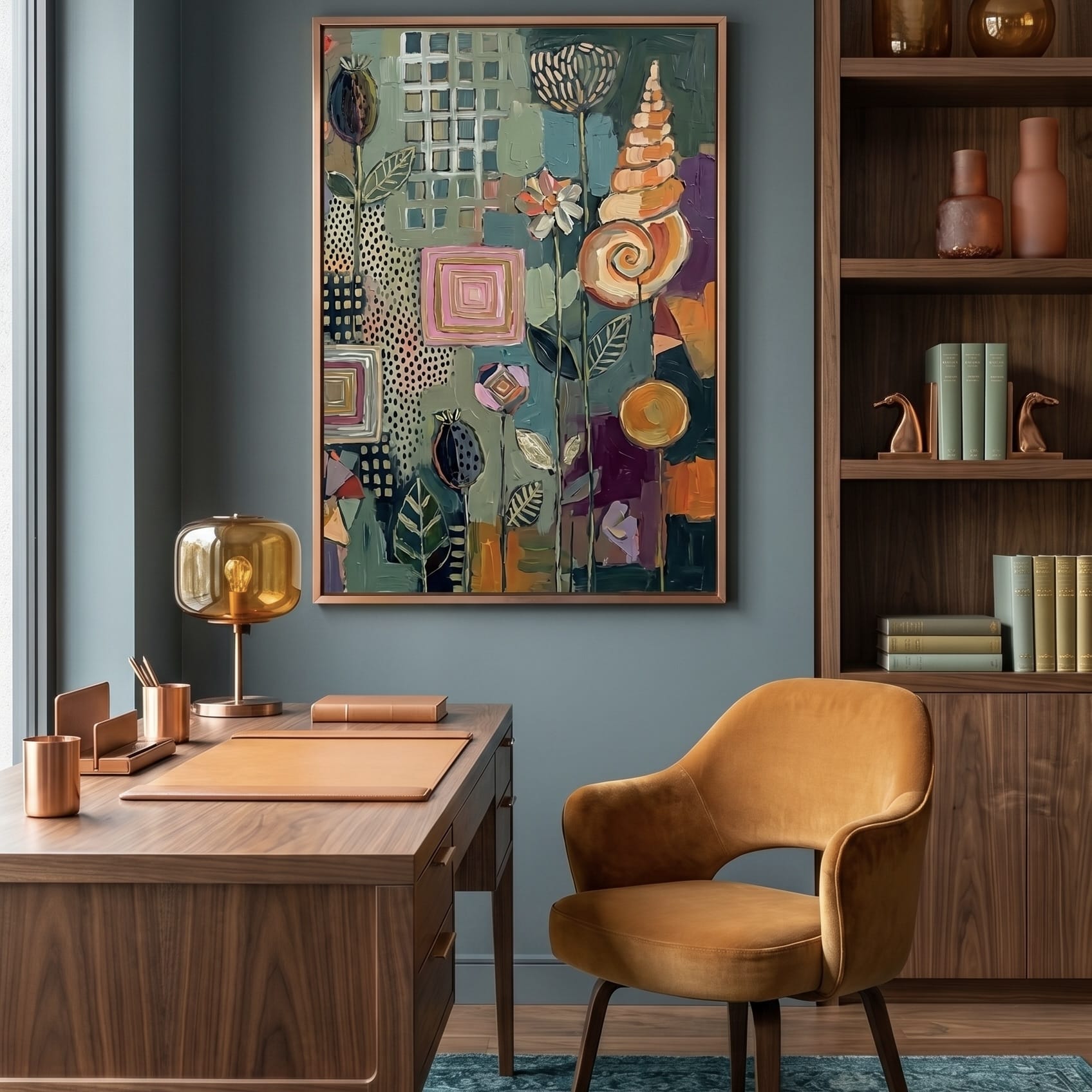 Abstract Wall Art: Muted Lavender and Sage Green - Soft Bohemian Decor
