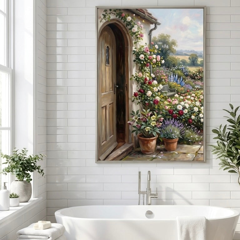 Rustic Provence Wall Art: Lavender Window and Sunlit Fields