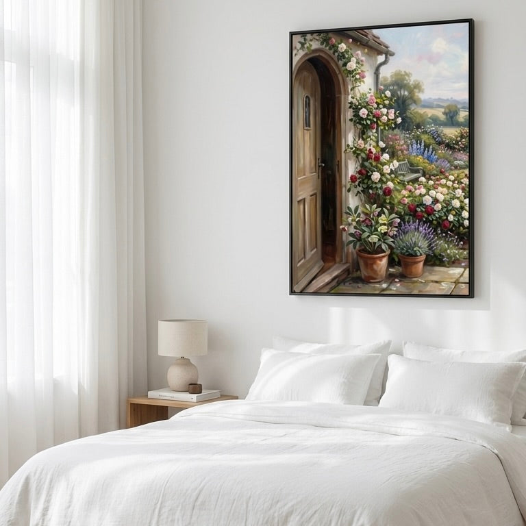 Rustic Provence Wall Art: Lavender Window and Sunlit Fields