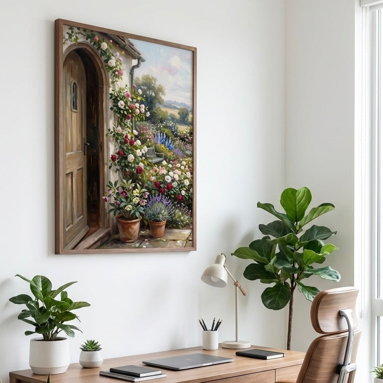 Rustic Provence Wall Art: Lavender Window and Sunlit Fields