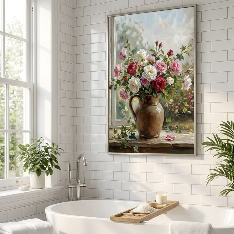 Sunset Window Art, Orange Flowers, Warm Glow