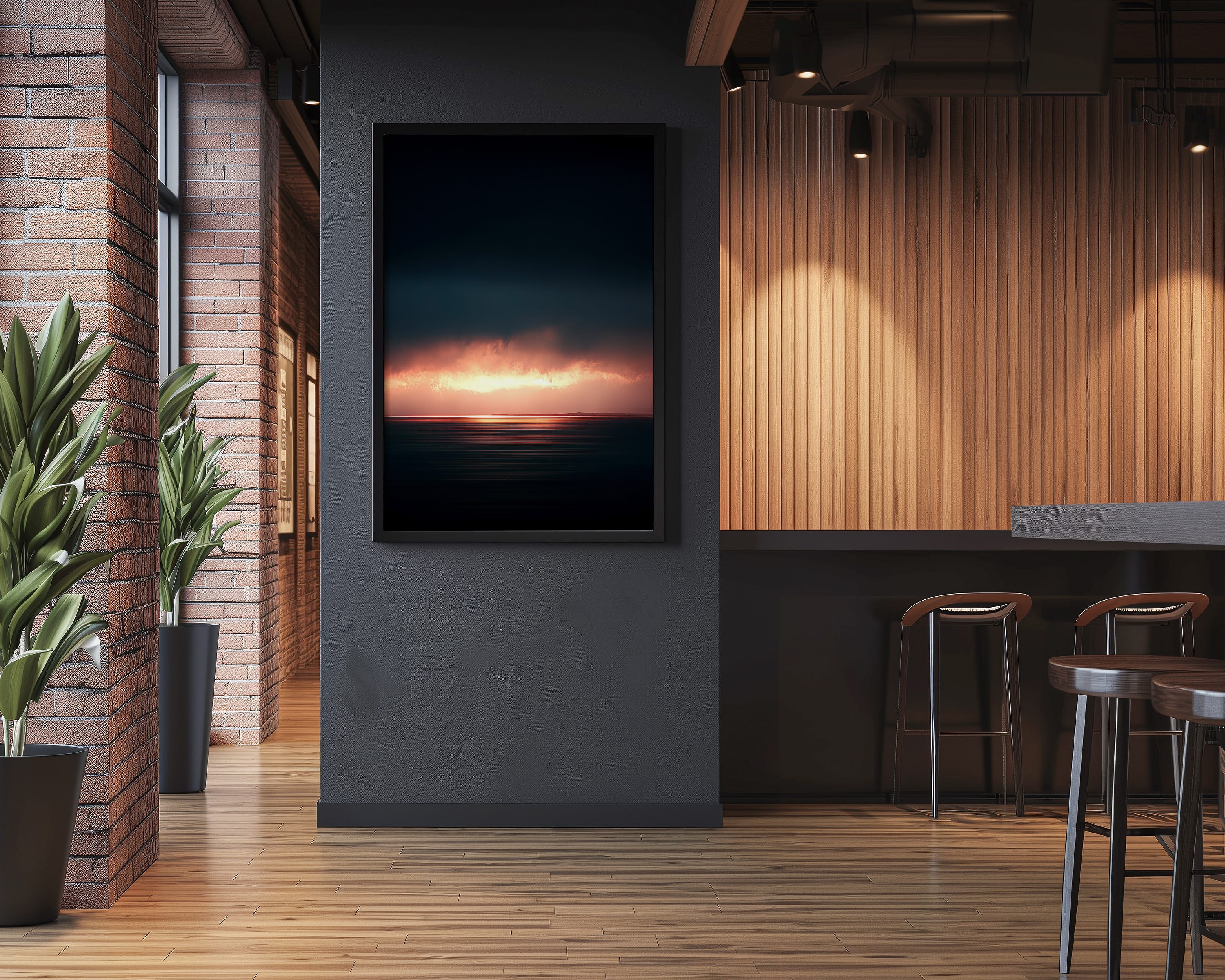 Moody Ocean Print | Long Exposure Photography - Cinematic Horizon Wall Decor