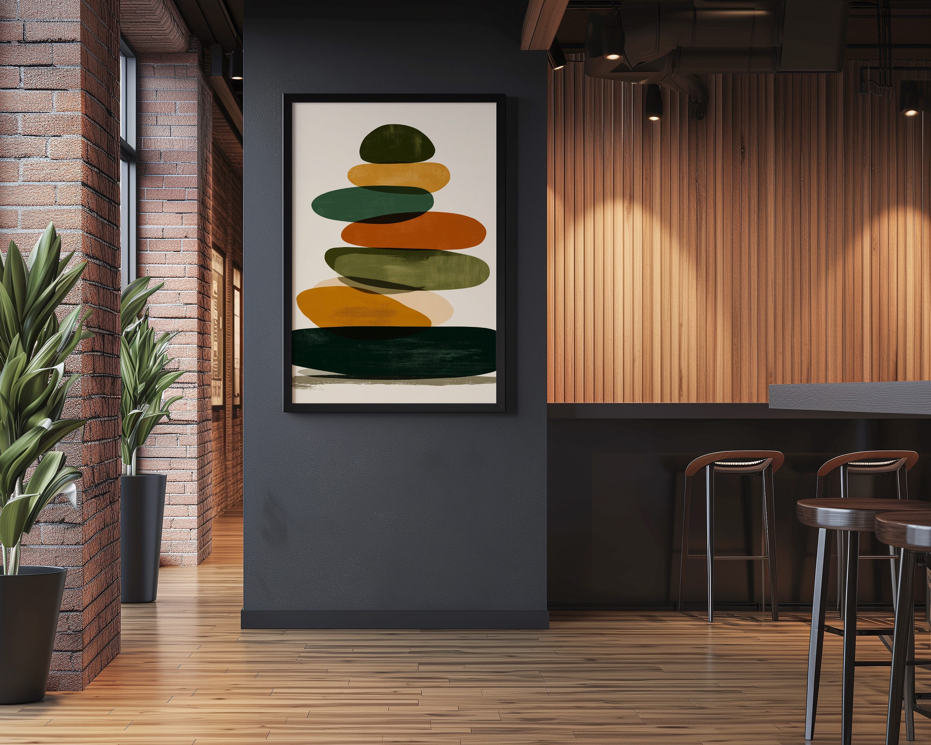 Mid Century Modern Art – Geometric Wall Art | Earth Tone Decor | Minimalist Print