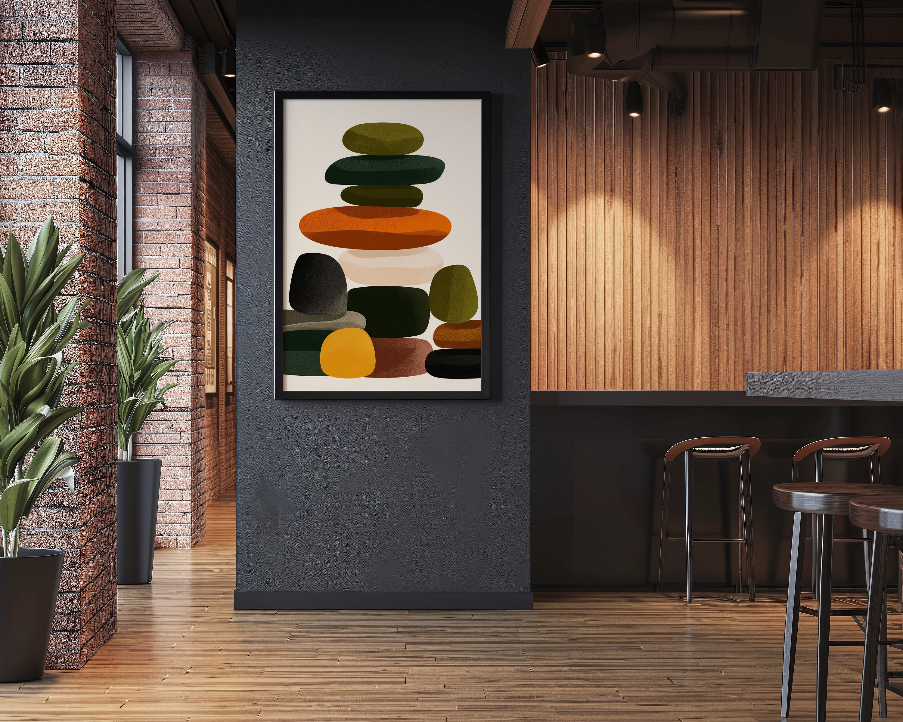 Mid Century Modern Art - Geometric Wall Art | Earth Tone Prints | Scandinavian Boho Decor