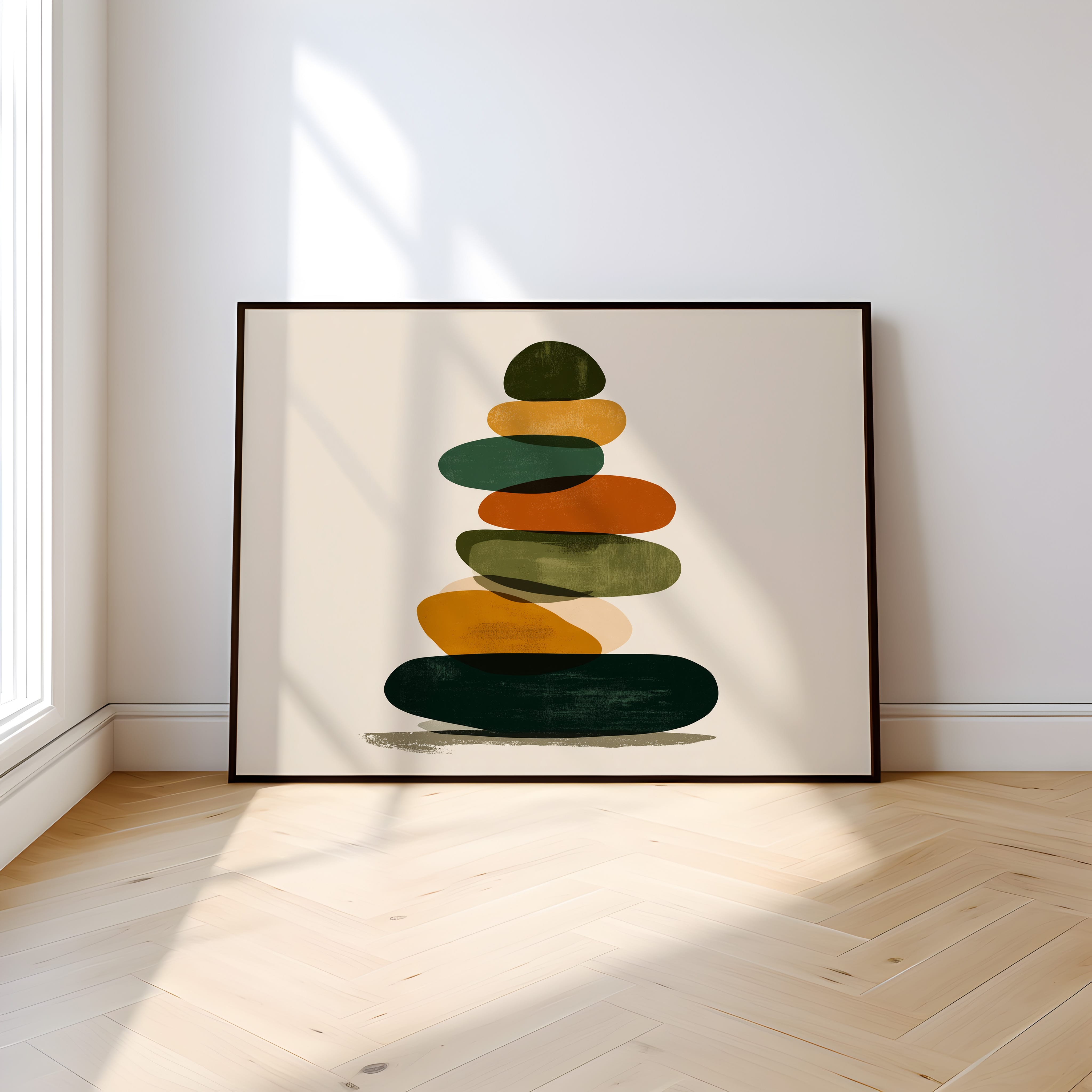 Mid Century Modern Art – Geometric Wall Art | Earth Tone Decor | Minimalist Print