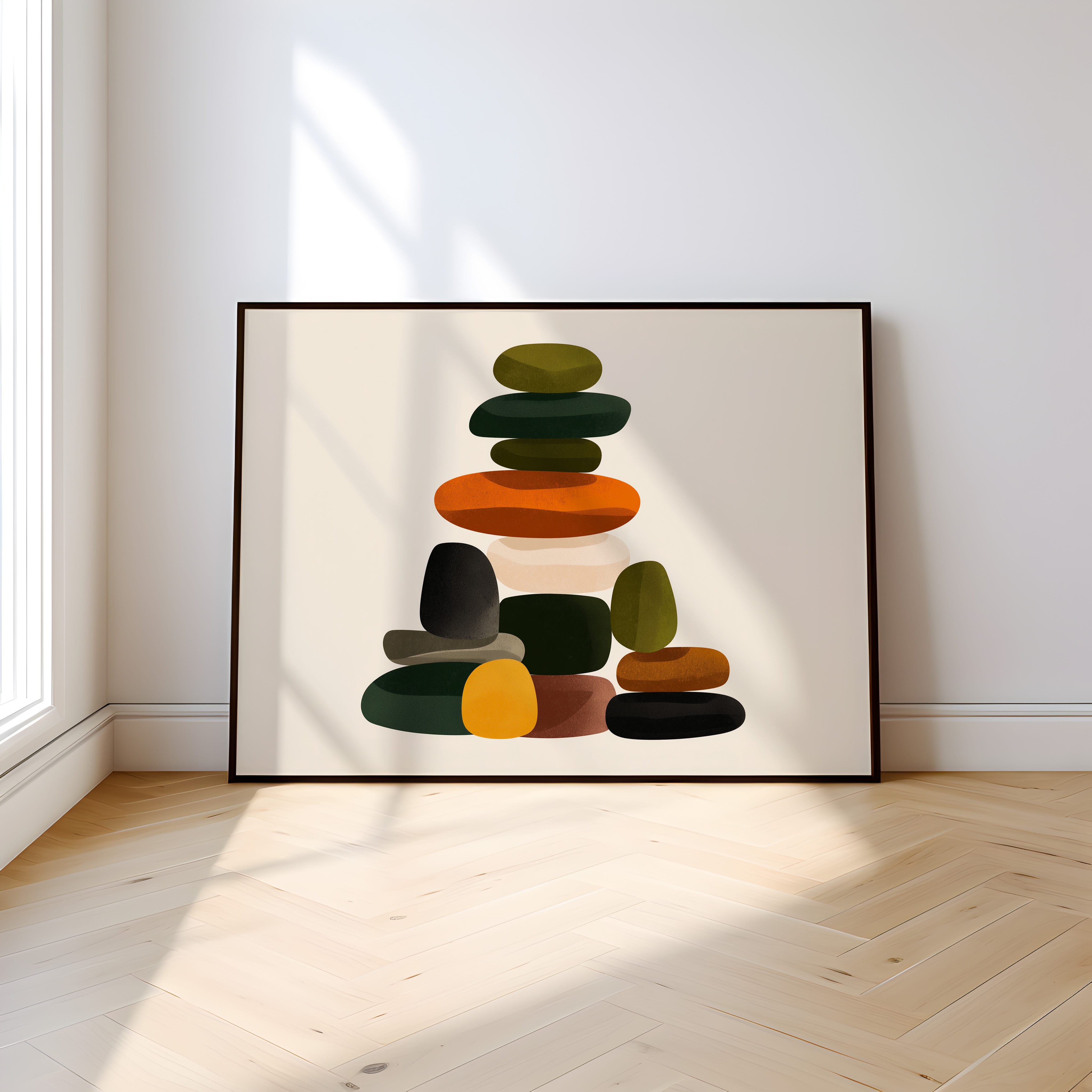 Mid Century Modern Art - Geometric Wall Art | Earth Tone Prints | Scandinavian Boho Decor