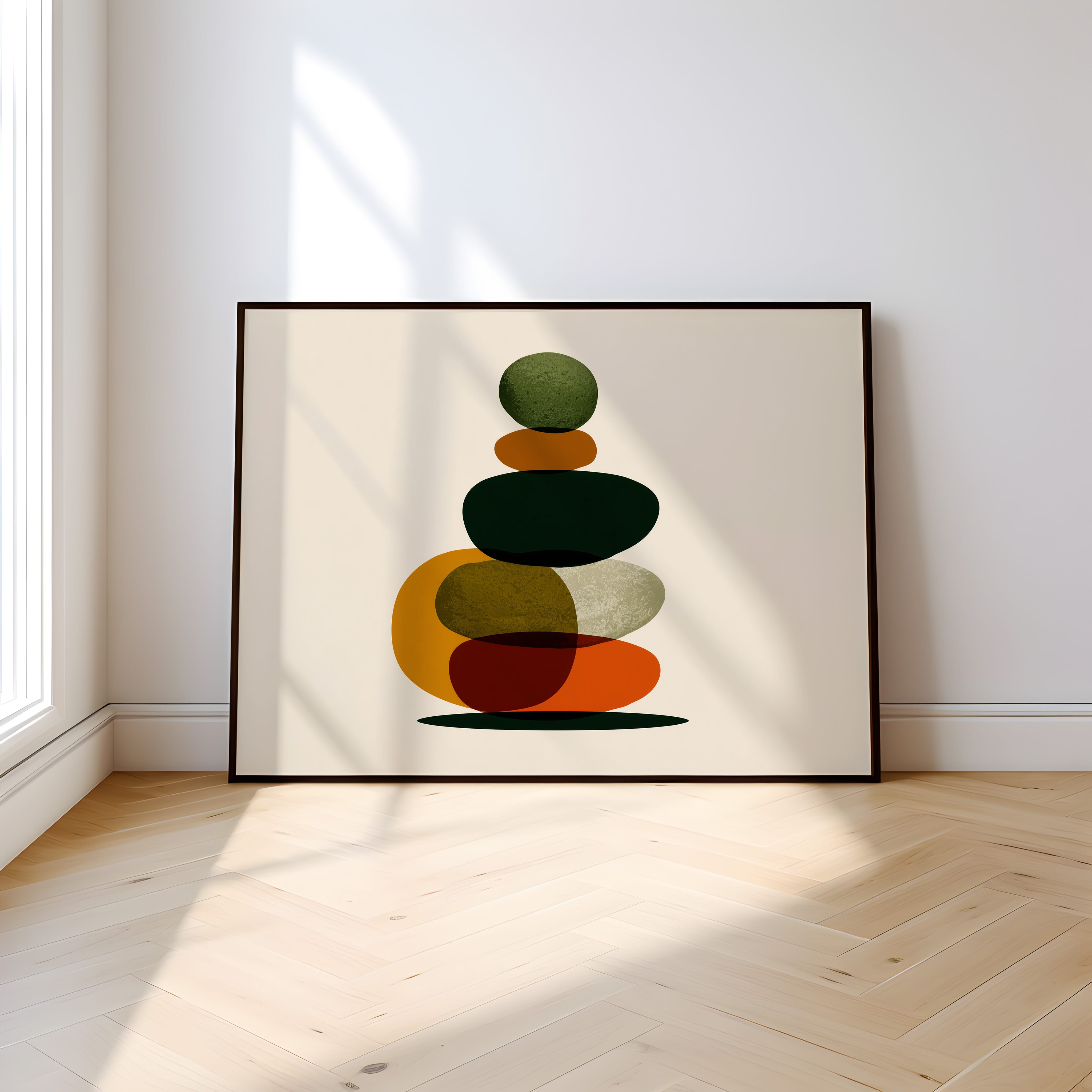 Mid Century Modern Art | Geometric Wall Art - Earth Tone Decor | Scandinavian Boho Print