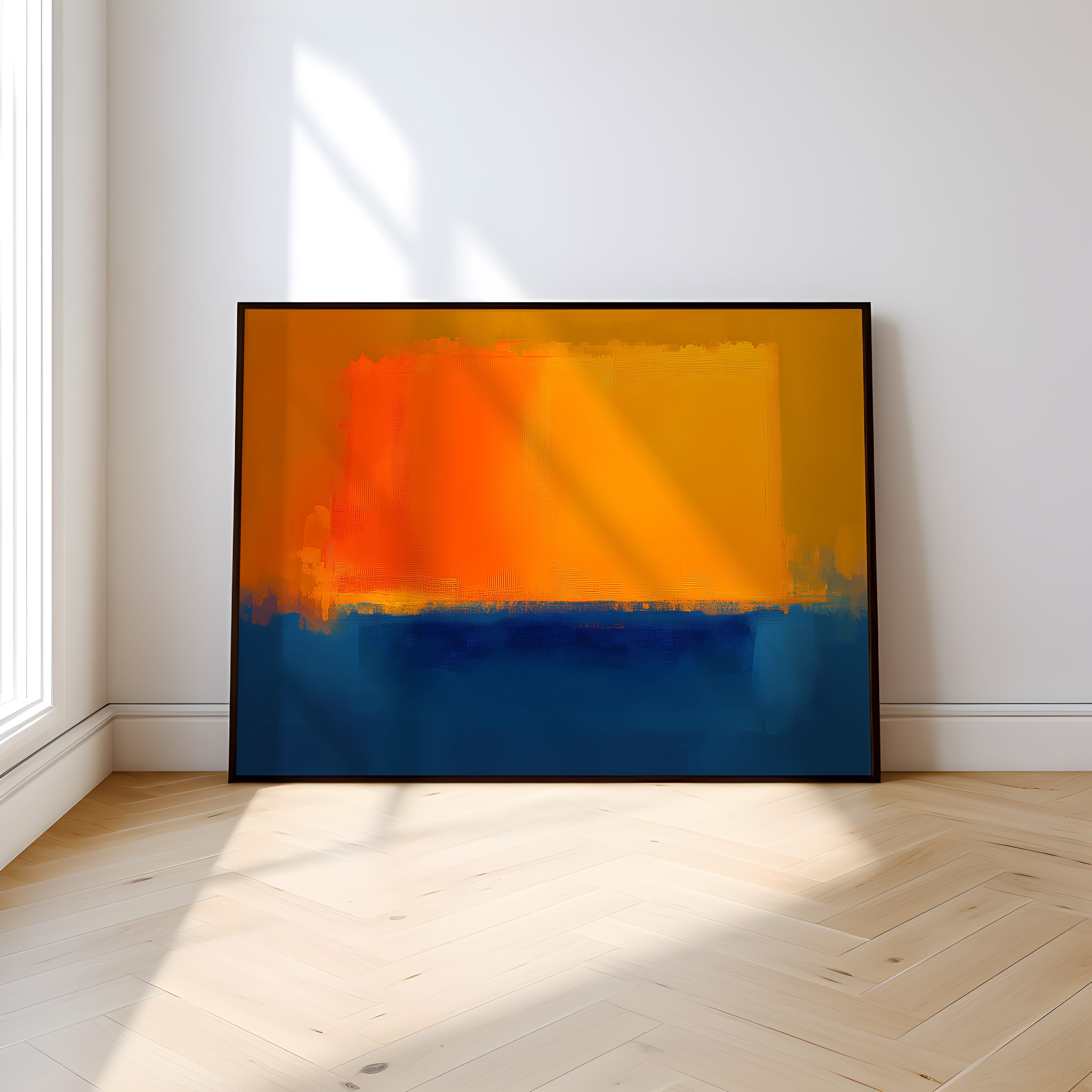 Abstract Wall Art – Twilight Horizon Color Field Print | Large Canvas Art, Moody Living Room Decor
