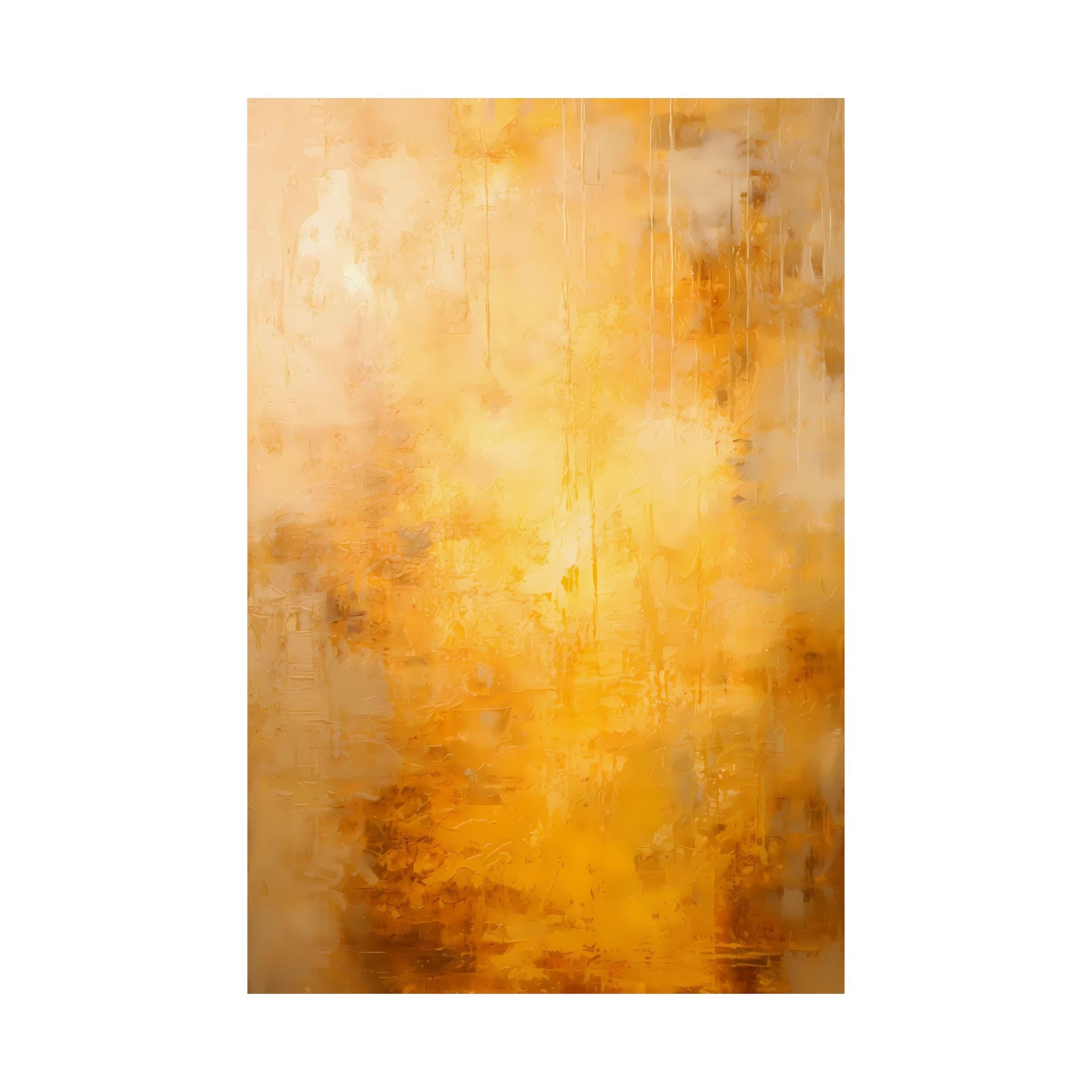 Radiant Sun Painting - Bright Gold and Yellow Abstract Decor