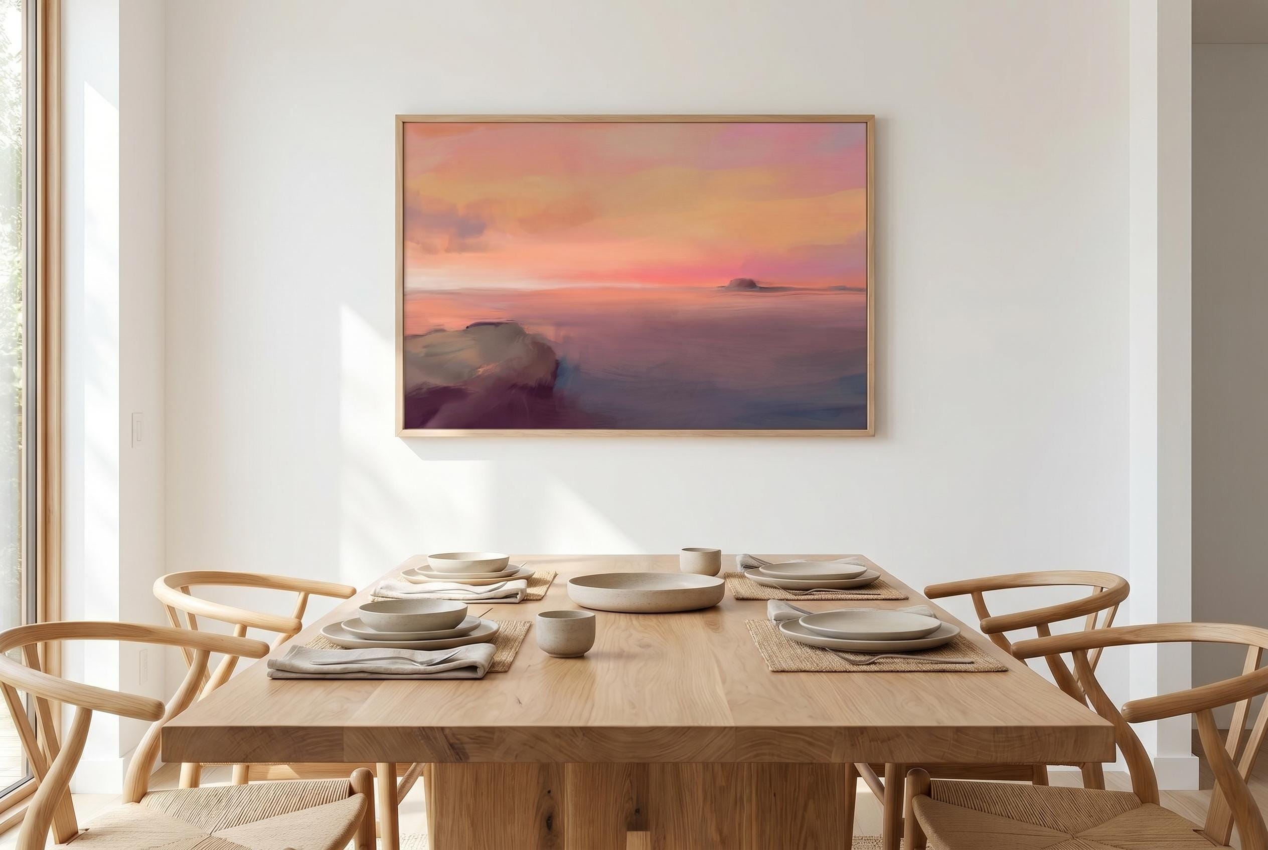 Desert Canyon Art Print - Southwest Wall Art | Terracotta Cliffs Decor, Blue Azure Accents