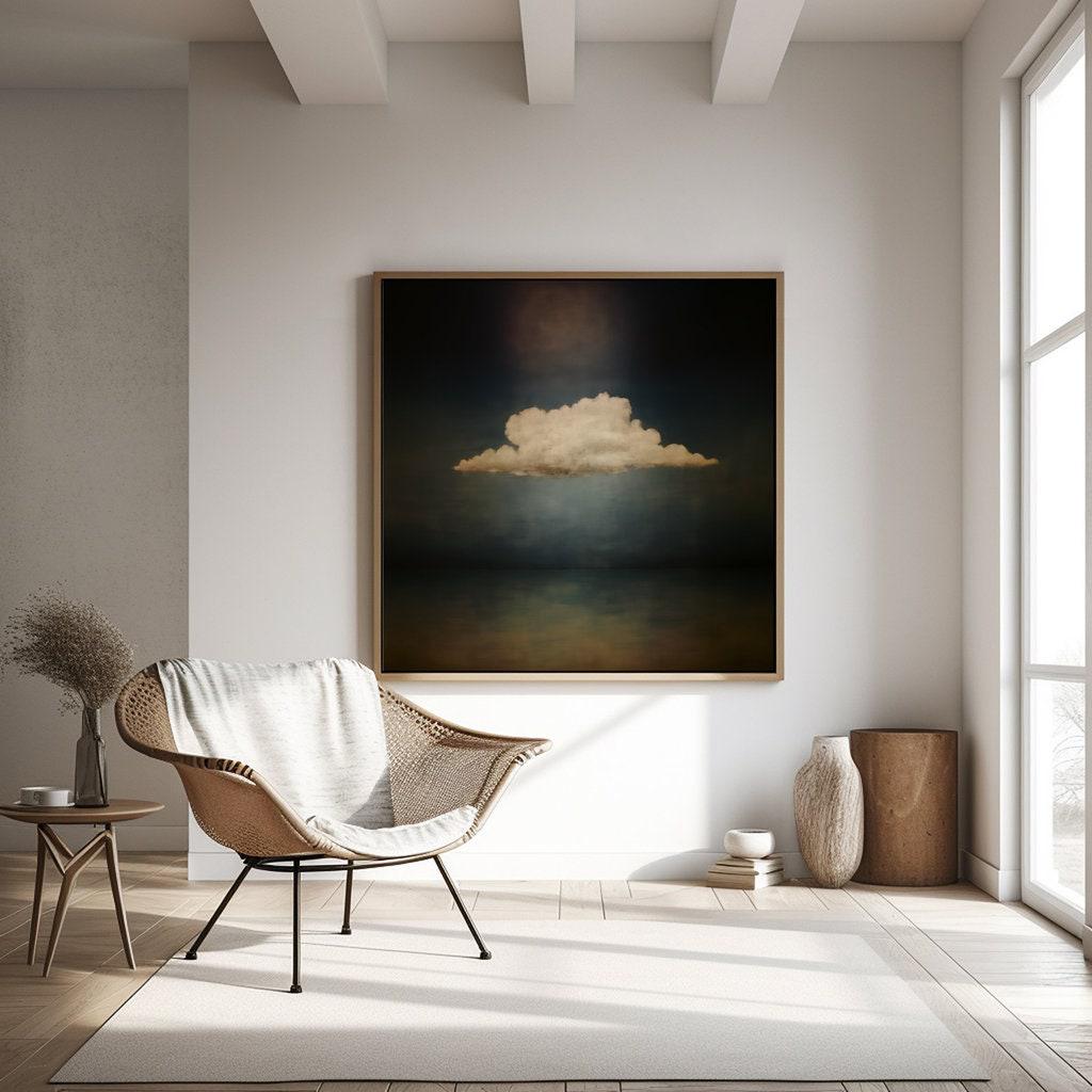 Vintage Moody Cloud Art - Minimalist Wall Decor | Serene Cloudscape Print