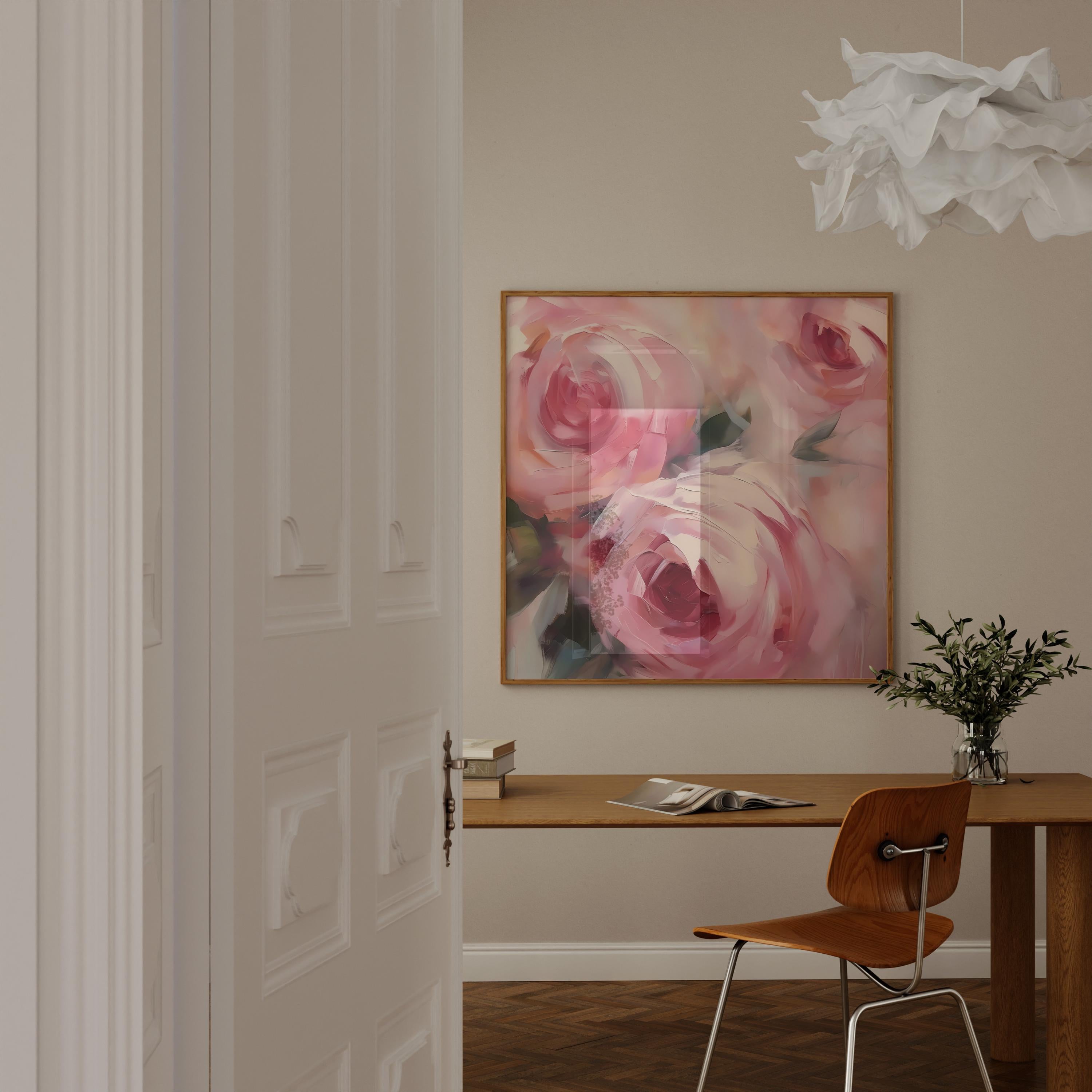 Pastel Blush: Abstract Pink Floral Art Print | Soft & Romantic Framed Wall Decor
