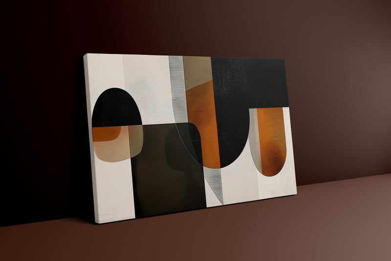Mid-Century Modern Art - Boho Chic Abstract Canvas | Geometric & Organic Wall Decor