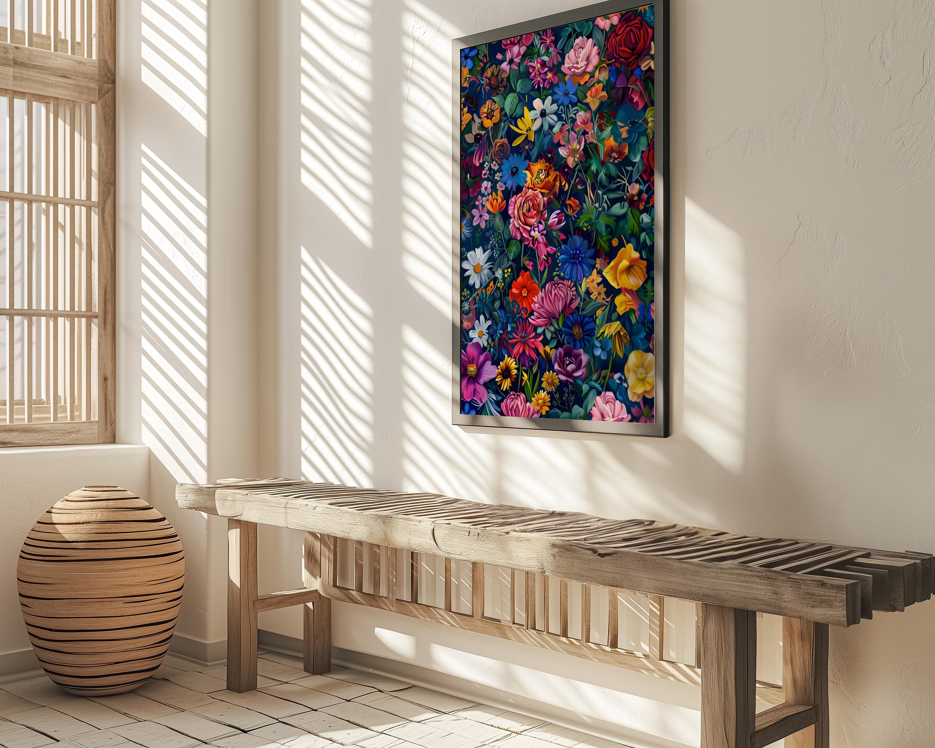 Vibrant Floral Bouquet Canvas Art | Elegant Botanical Still Life Wall Decor