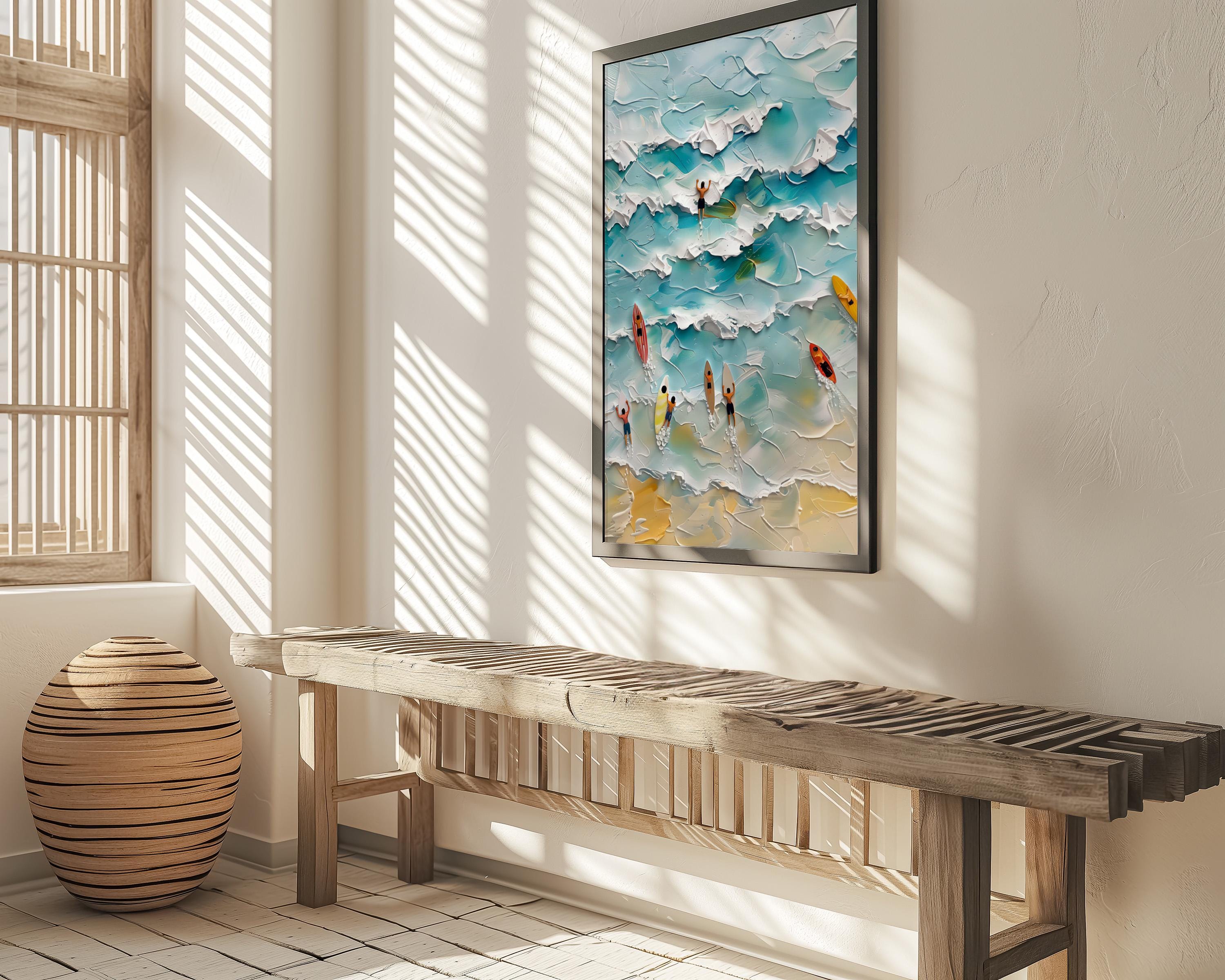 The Summer Pulse: Abstract Surfing & Ocean Art | Modern Minimalist Coastal Wall Decor