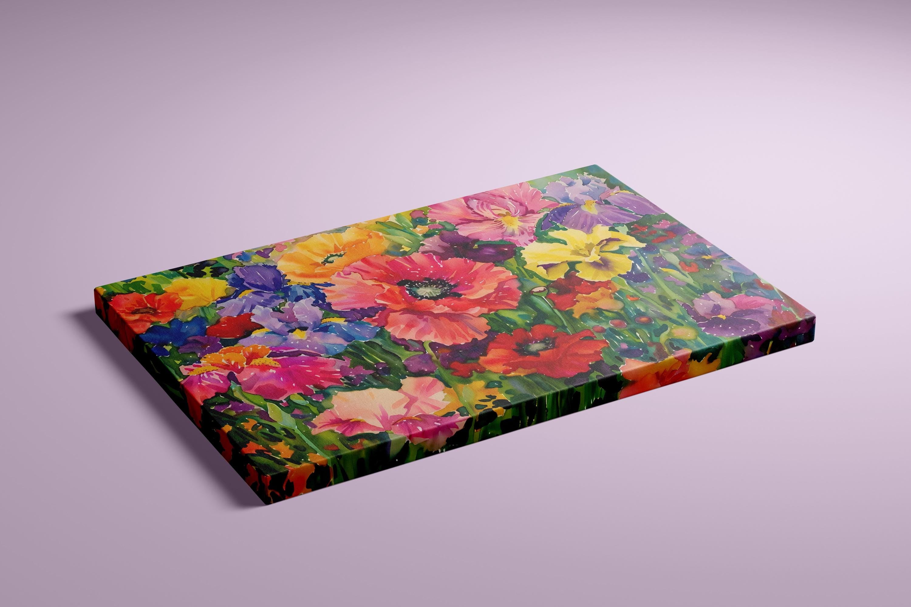 The Joyful Field: Vibrant & Colorful Wildflower Meadow | Impressionist Floral Wall Art