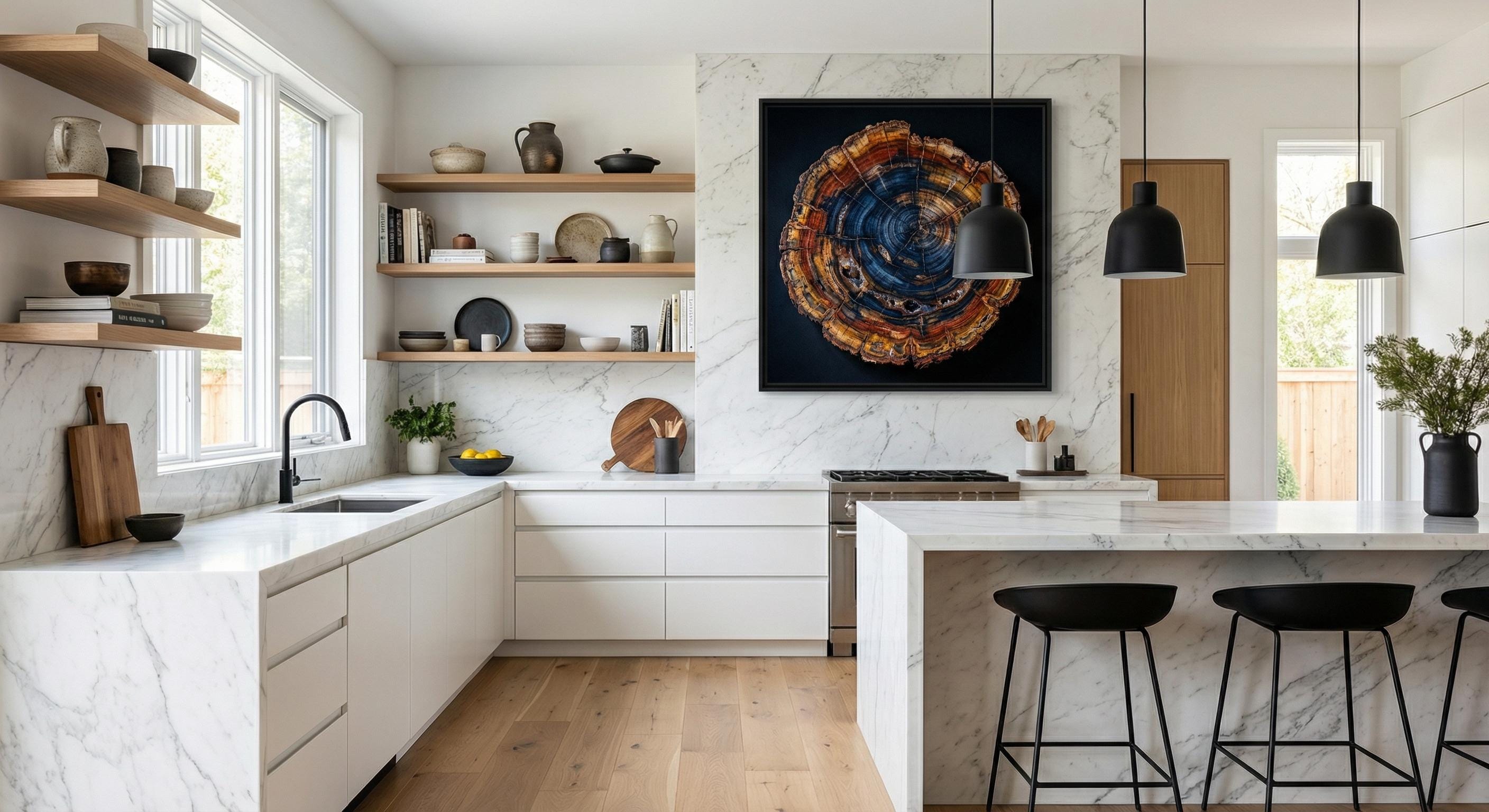 Petrified Wood Wall Art Print - Contemporary Abstract Design