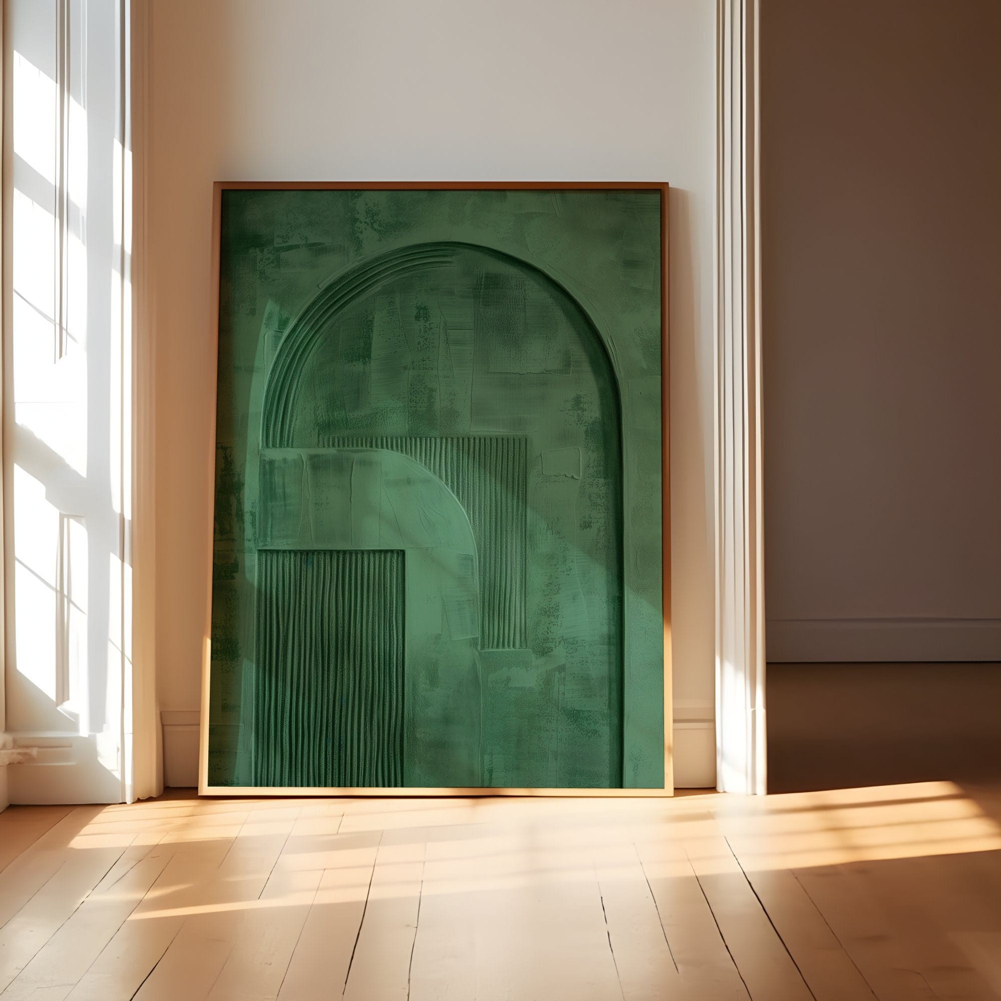 Green Abstract Canvas Print: Minimalist Arch Art - Modern Farmhouse