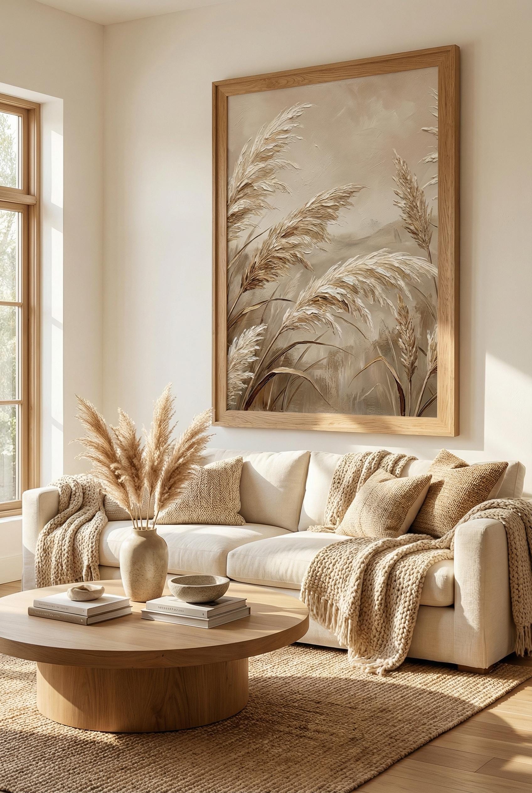 Wall Art Print: Soft Beige Landscape - Matte or Canvas Options