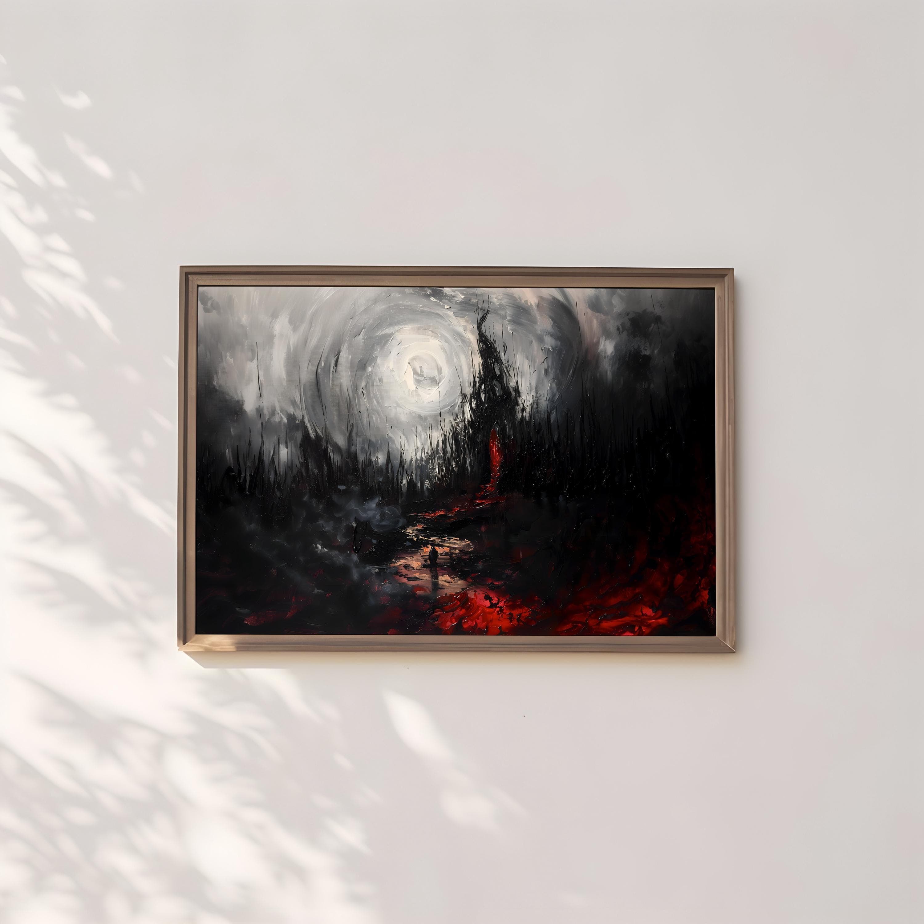 Abstract Charcoal Art: Moody Gothic Wall Decor - Dark & Intense