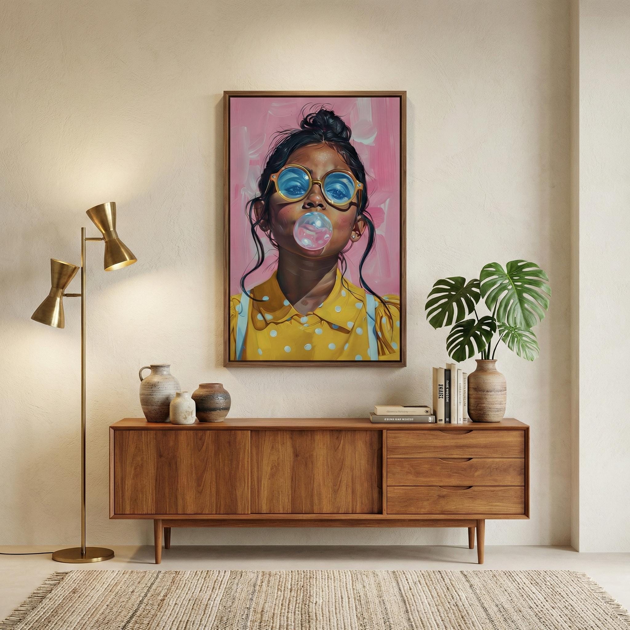 Latina Girl Canvas Print: Vibrant Portrait Art (Multiple Sizes)