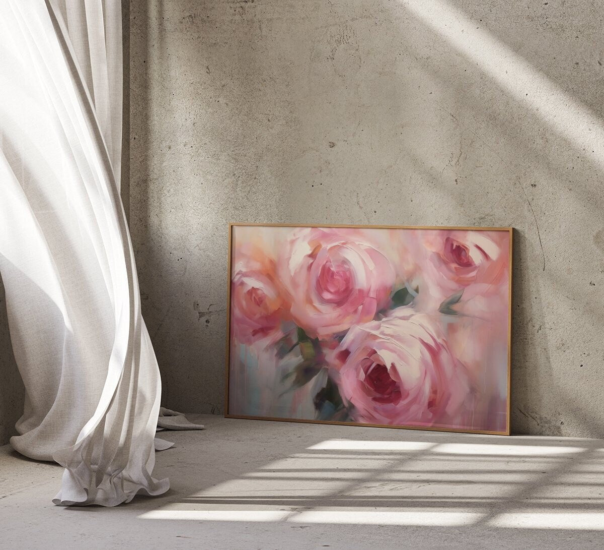 Pastel Blush: Abstract Pink Floral Art Print | Soft & Romantic Framed Wall Decor