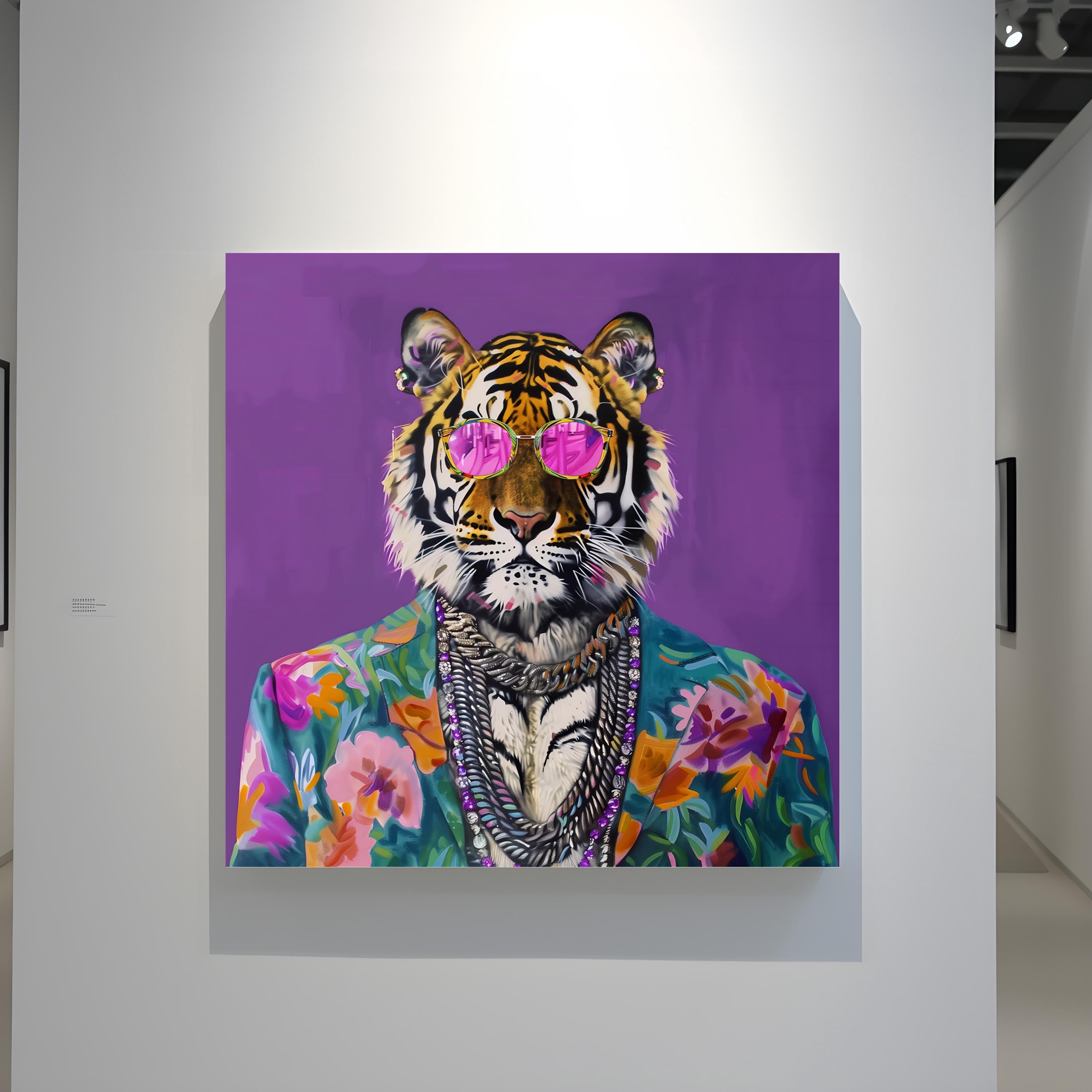 The Fashionista: Chic Tiger in Pink Sunglasses Art | Vibrant & Modern Animal Print Decor