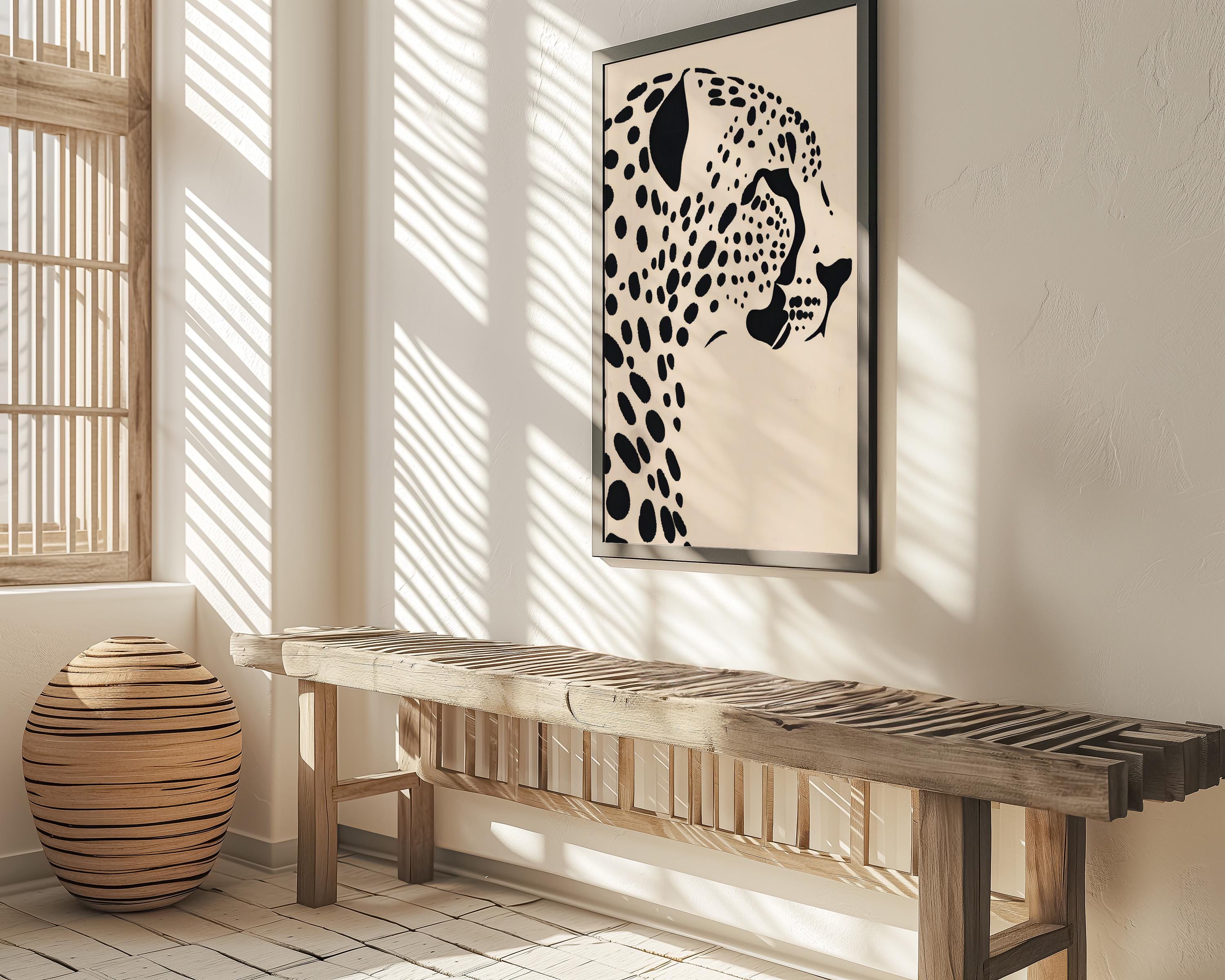 The Patterned Soul: Minimalist Black & White Leopard Art | Modern & Graphic Wildlife Decor