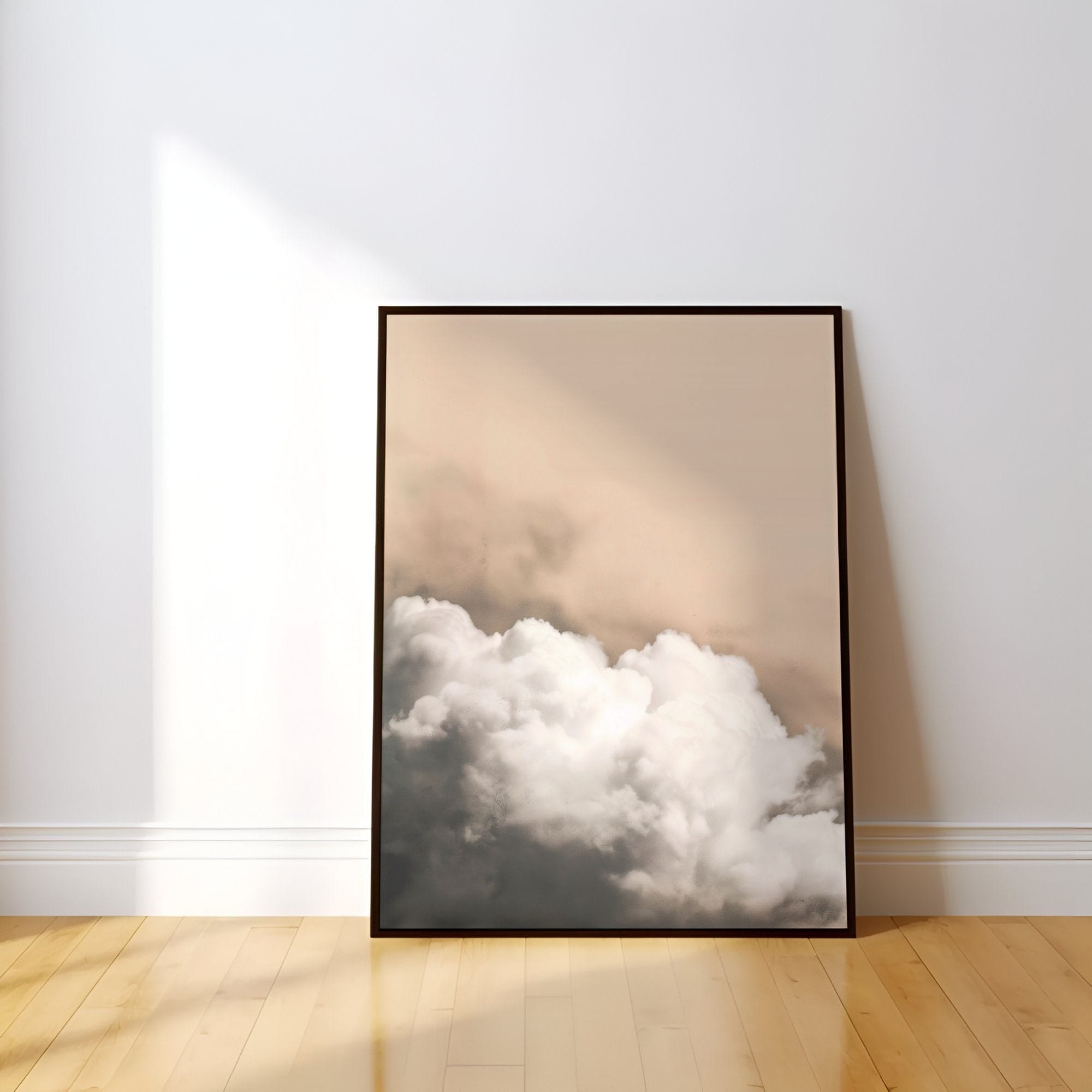 Minimalist Wall Art: Beige Clouds Abstract - Soft, Serene Decor