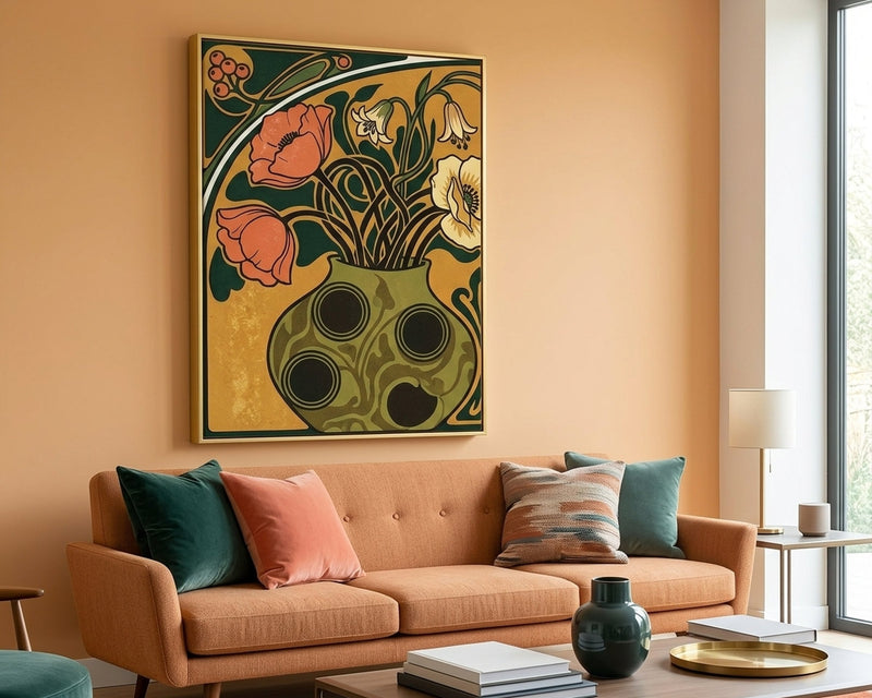 Art Nouveau Floral Vase Print